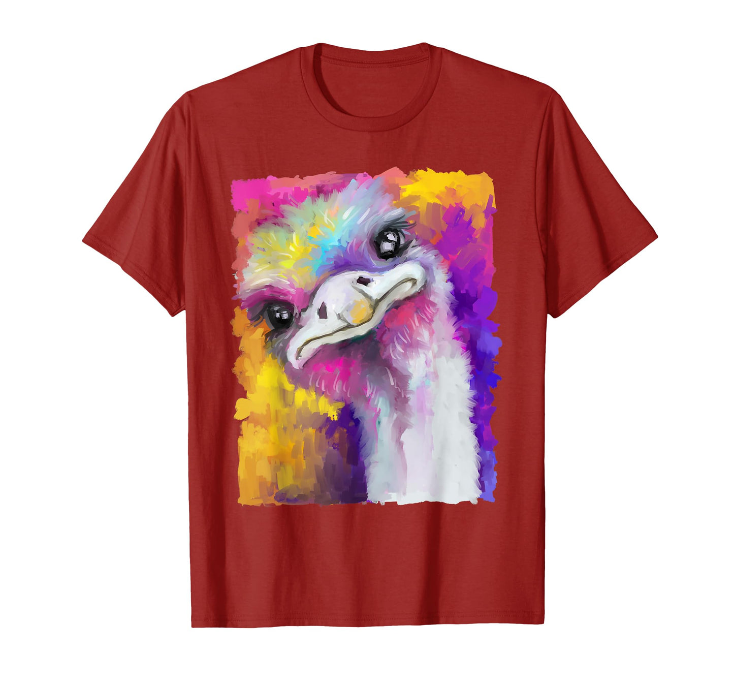Ostrich Watercolor Funny Animal Lovers Outfit Men Women Kids T-Shirt