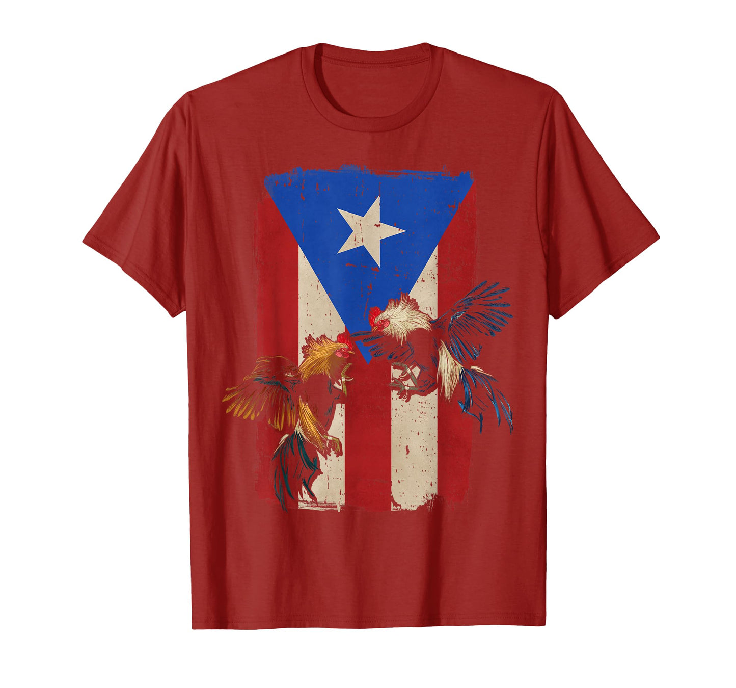 Puerto Rico Flag Cockfighter Game Fowl Cockfighting Rooster T-Shirt