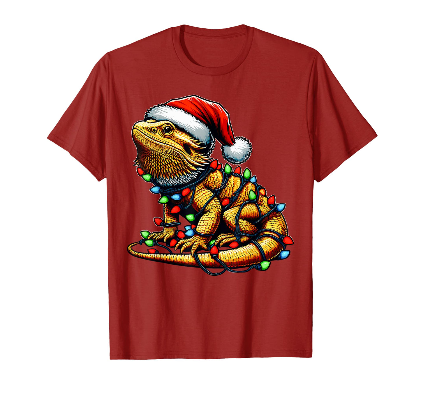 Bearded Dragon Lizard Christmas Hat Xmas T-Shirt