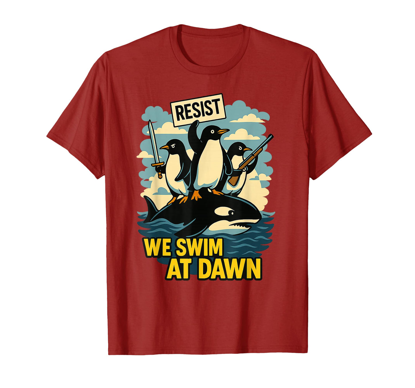 Resist Penguin Activism Graphic Design T-Shirt
