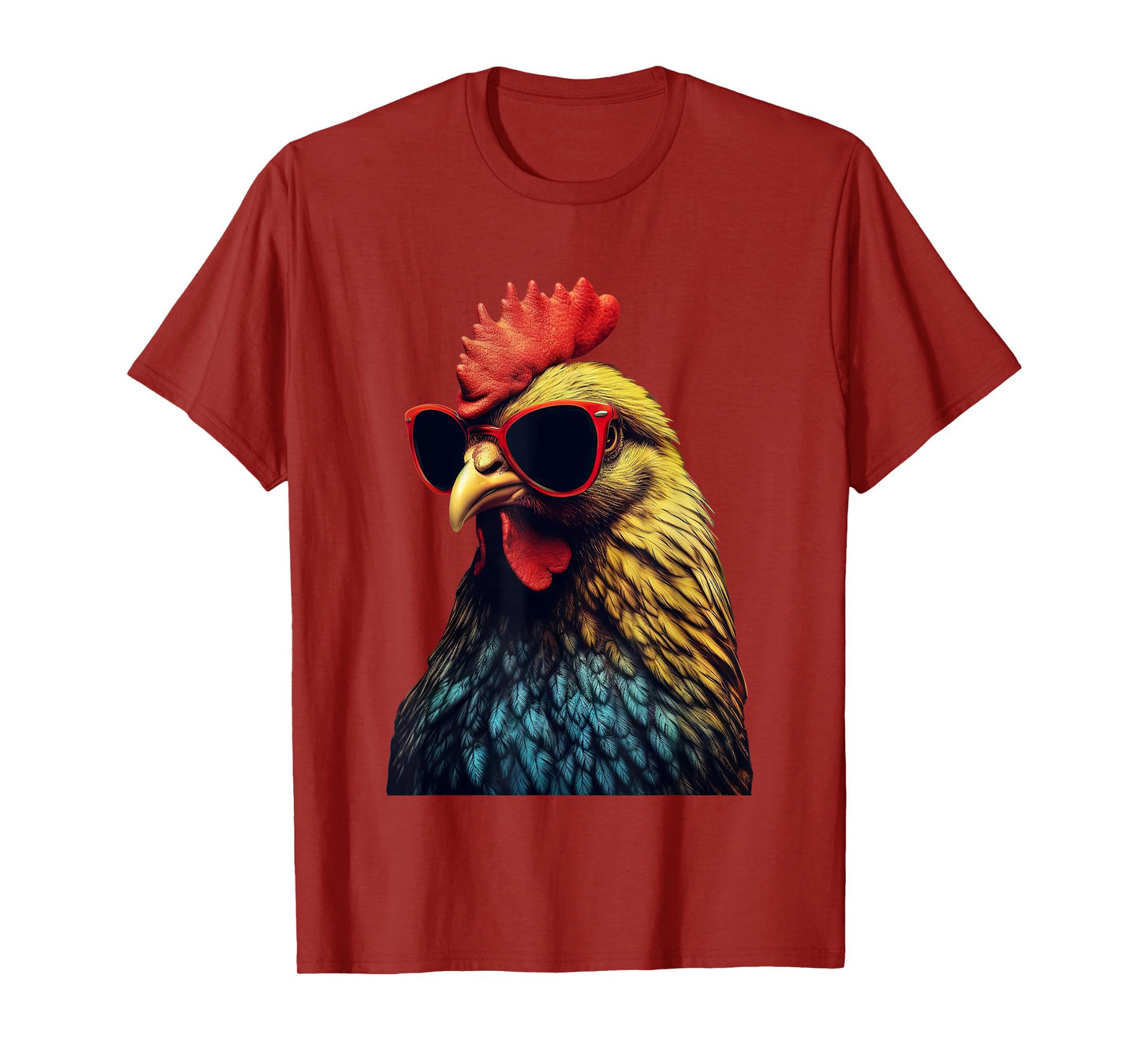 Funny Farm Cicken Animals gift Retro Vintage Chicken Cool Rooster Wearing Sunglasses Unisex-Kids T-Shirt