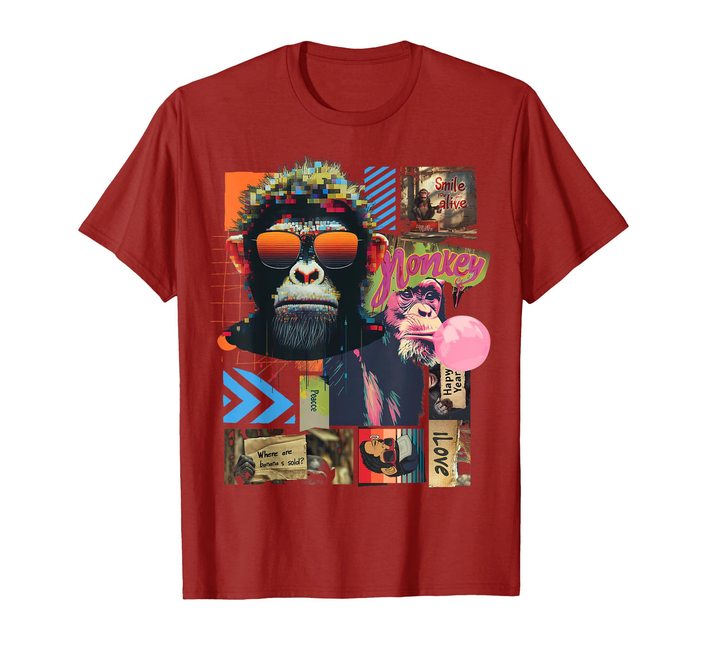 Monkey | Frontprint | Art Graphic Animal Artwork Monkey T-Shirt