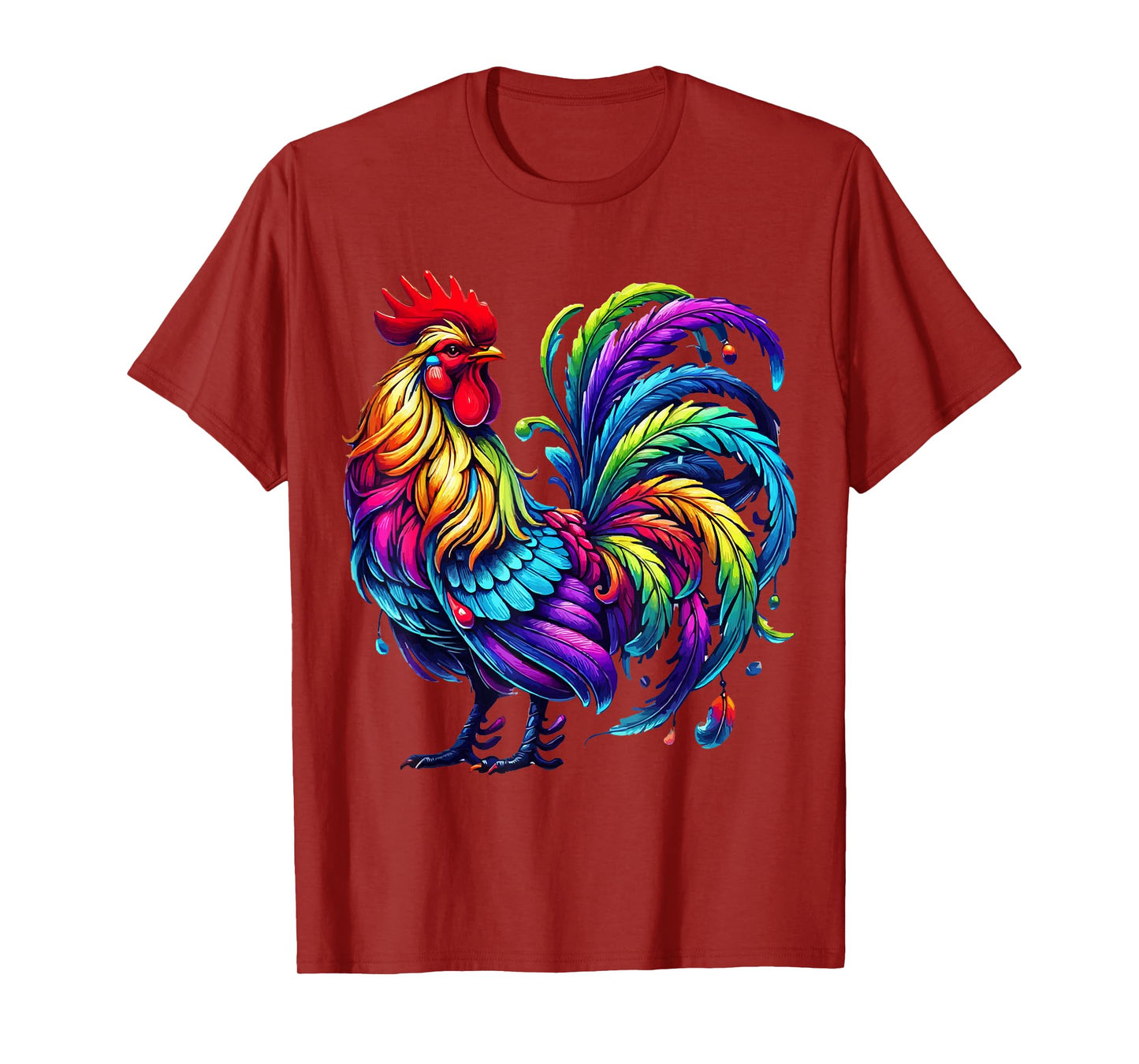 Chicken Colorful Art Animal Graphic Motif Chicken T-Shirt