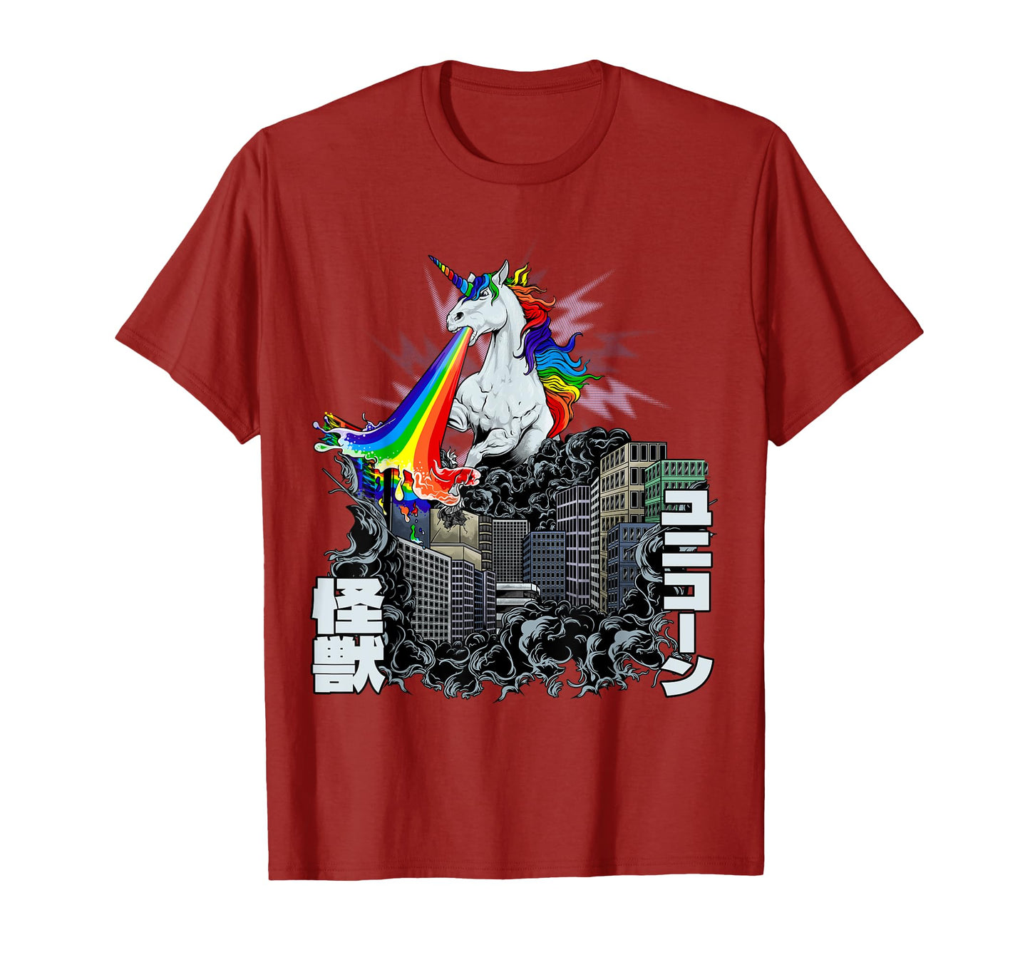 Kaiju Monster Unicorn Rainbow Japan Anime Merch Manga T-Shirt
