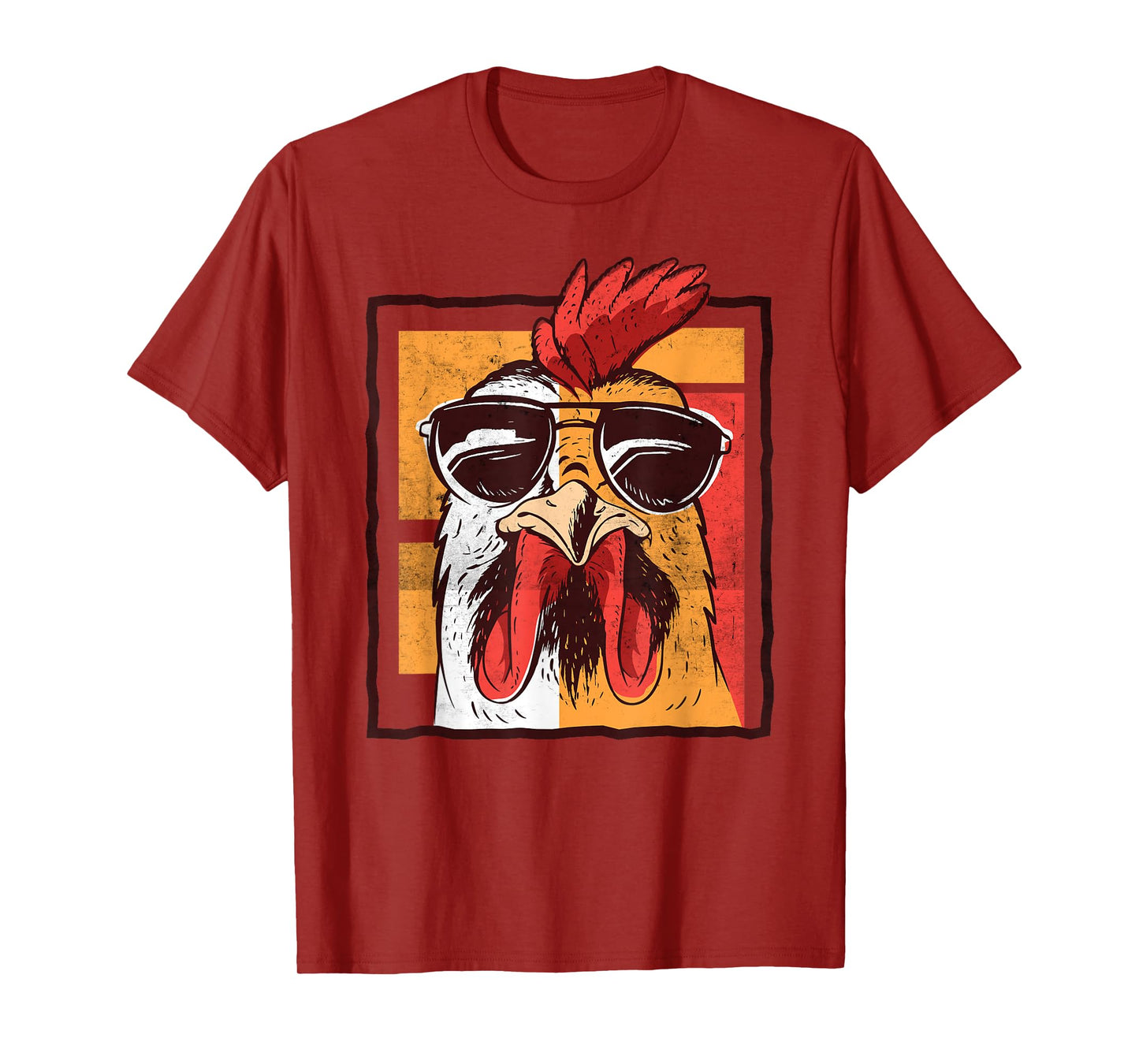 Retro Vintage Chicken Cool Rooster Wearing Sunglasses T-Shirt