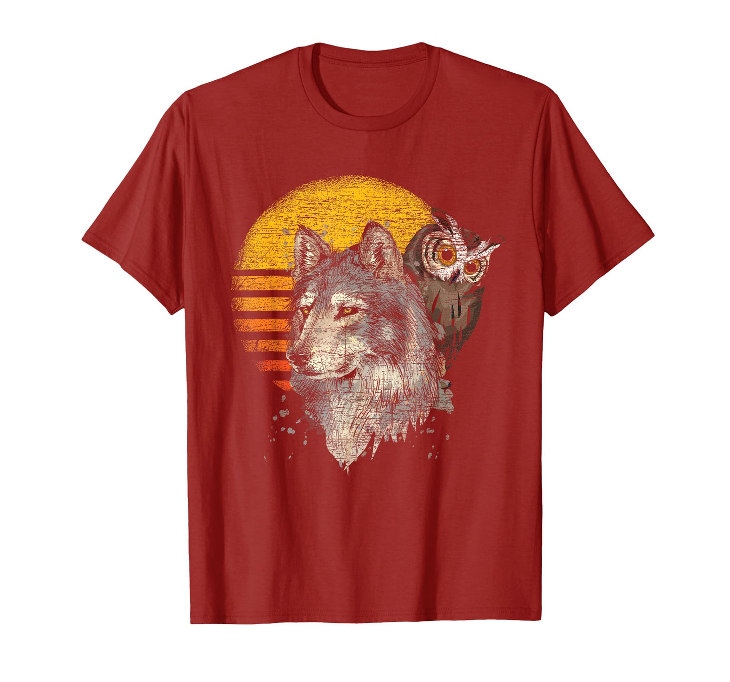 Retro Wolf Owl T-Shirt