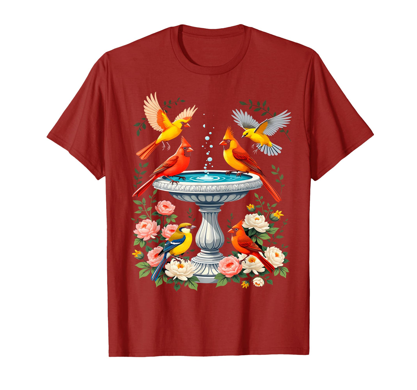 Colorful Birds Branches Nature T-Shirt