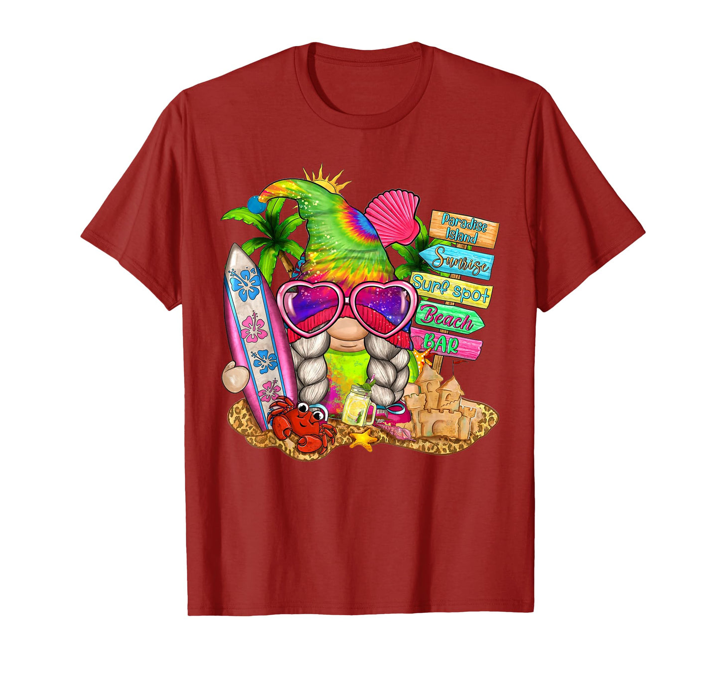 Summer Vibes Gnomes Beach Party Cute Gnome Hello Summer T-Shirt