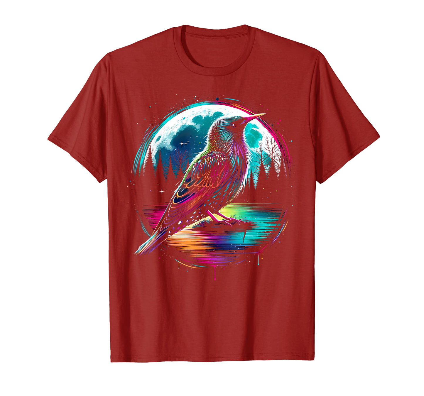 Colorful Starling Bird Spirit Animal Cool Illustration T-Shirt