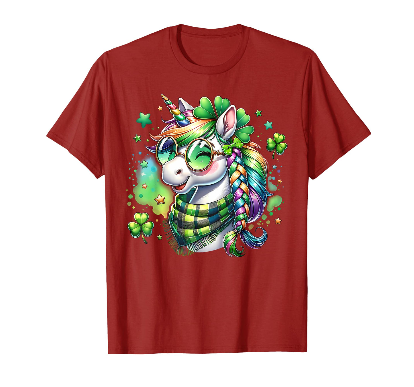Cute Unicorn Shamrock St Patricks Day Girls Kids Lepricorn T-Shirt