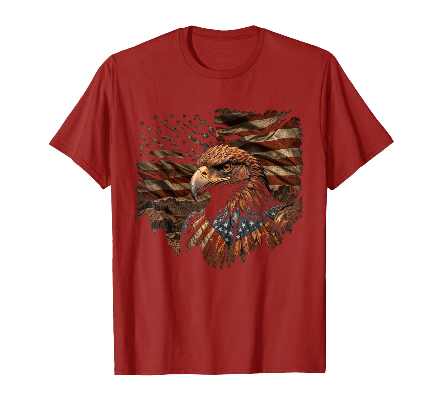 Eagle 4th Of July USA Flag Patriotic American Mens Womens T-Shirt