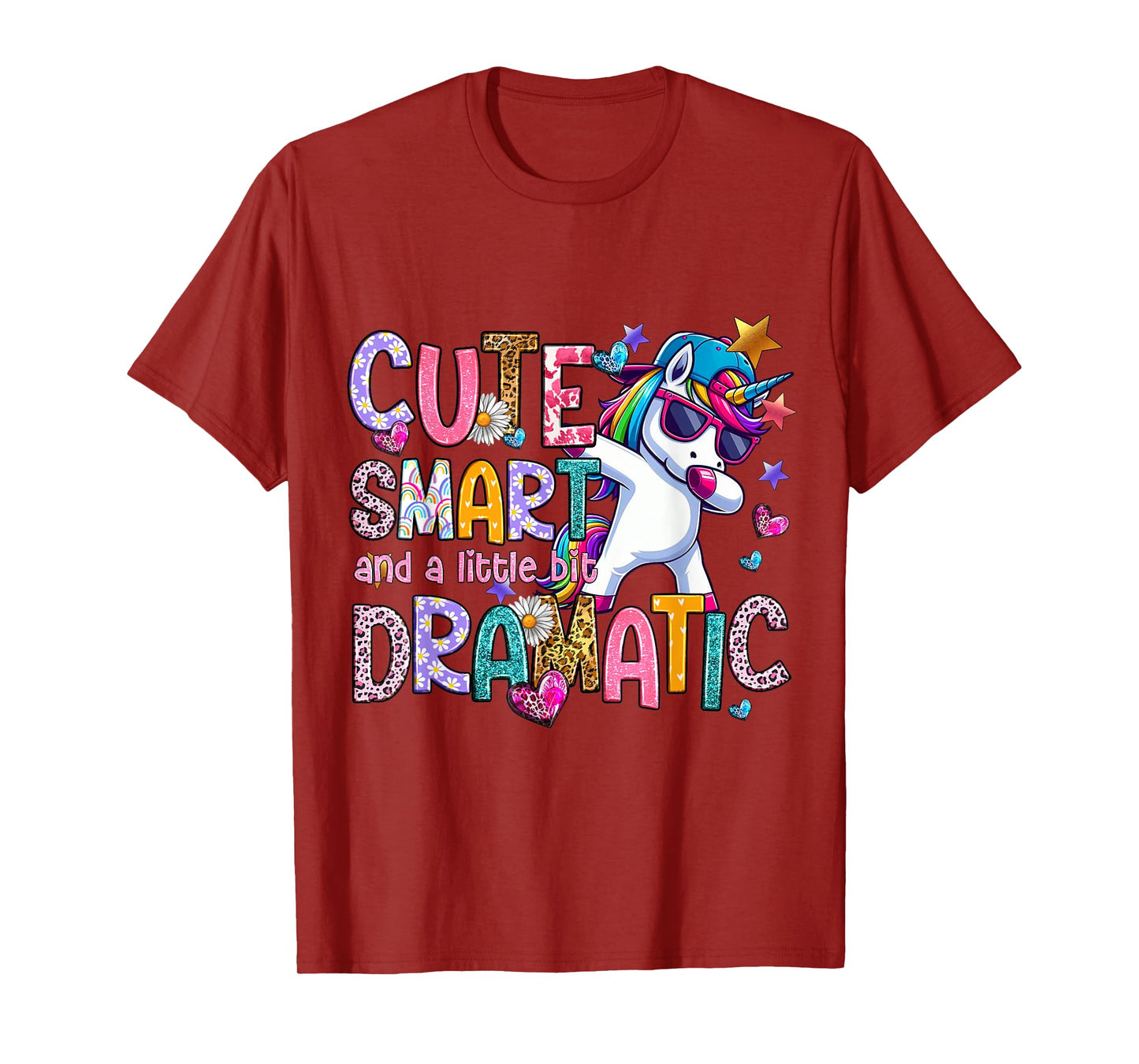 Cute Smart And A Little Bit Dramatic Funny Unicorn Kid Girls T-Shirt