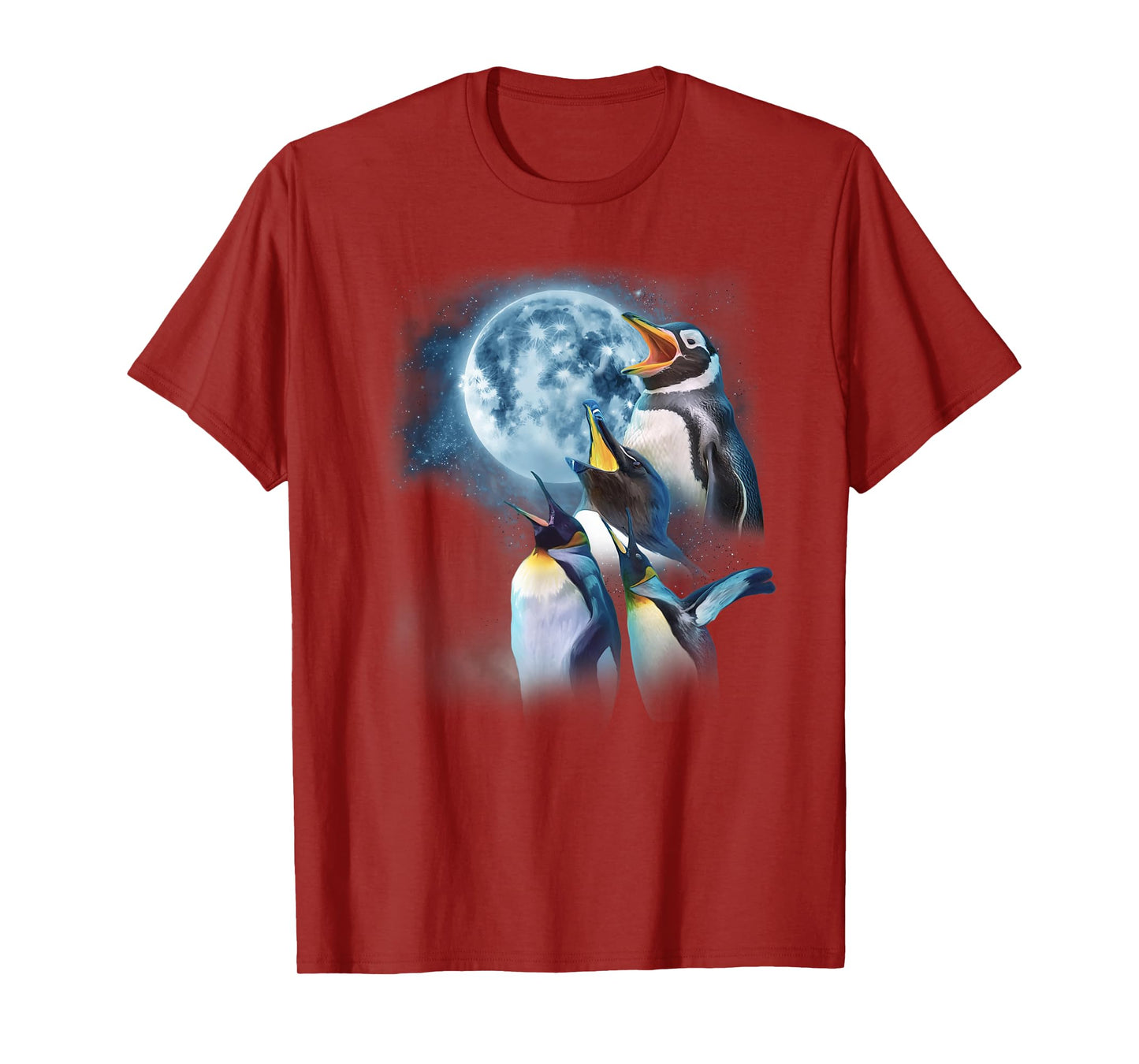 Funny Penguin Shirt - Howling at the Moon Funny Penguin T-Shirt