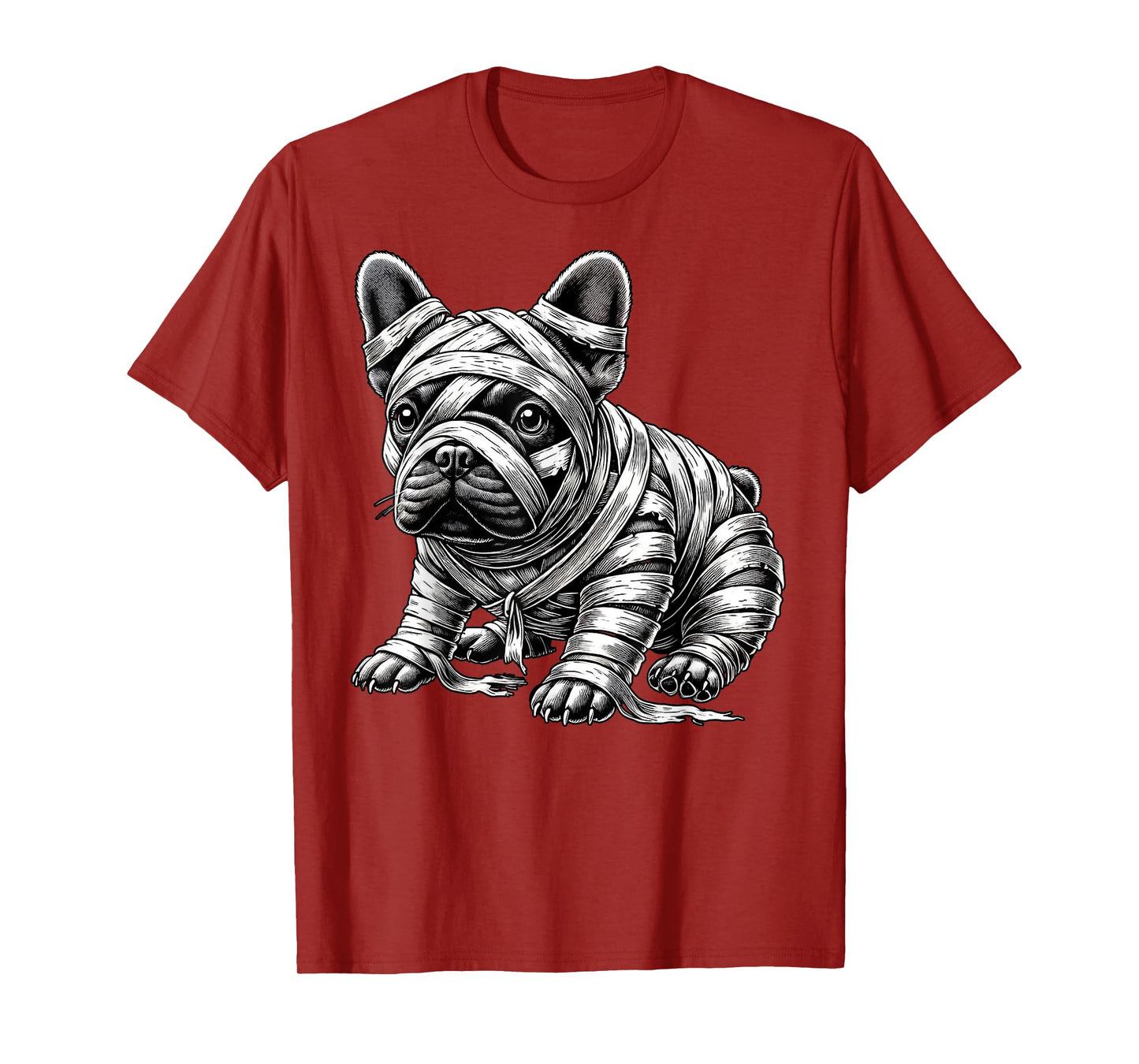 Halloween Bulldog Frenchie Mummy Costume Dog Puppy Men Women Kids T-Shirt