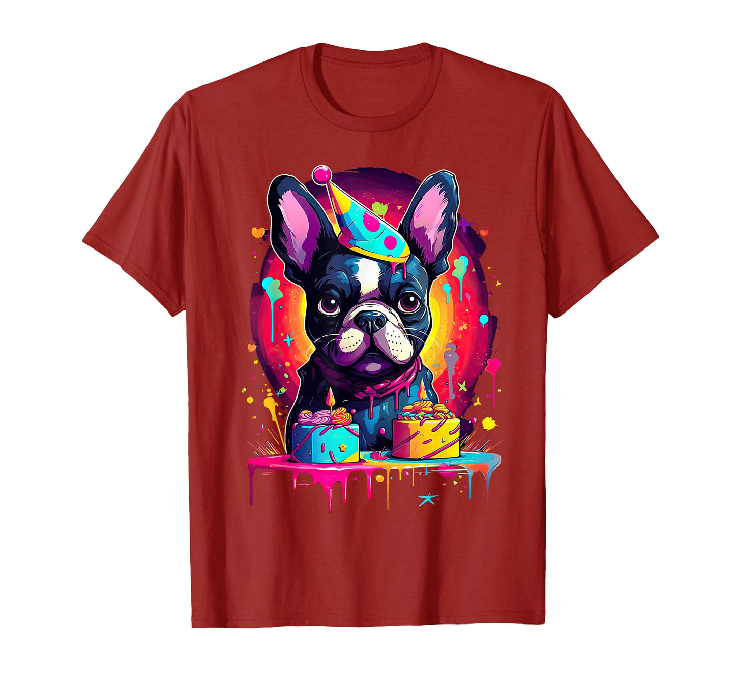 French Bulldog Dog Birthday Party Themed Mens Women T-Shirt