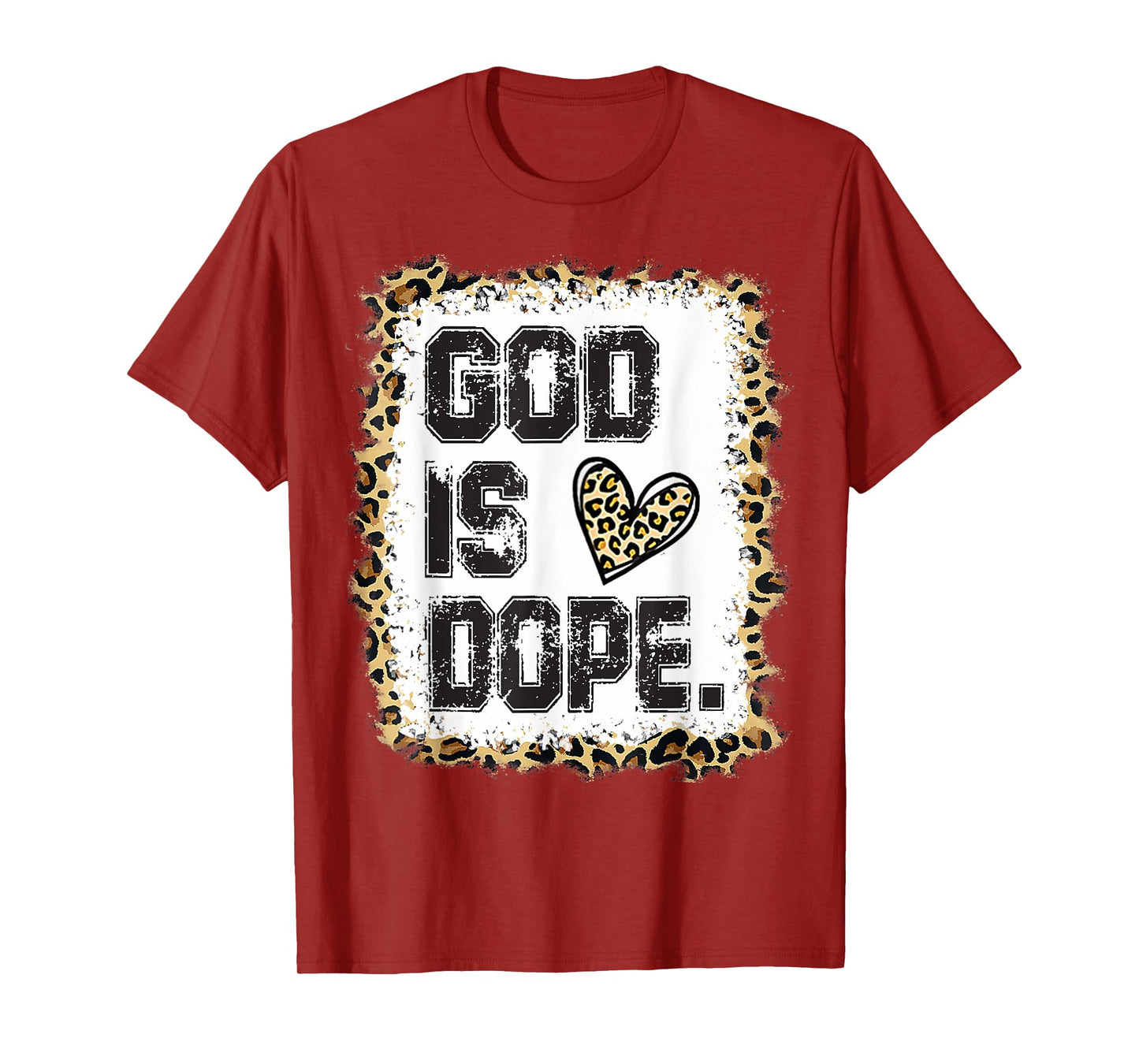 God Is Dope Leopard Pattern T-Shirt