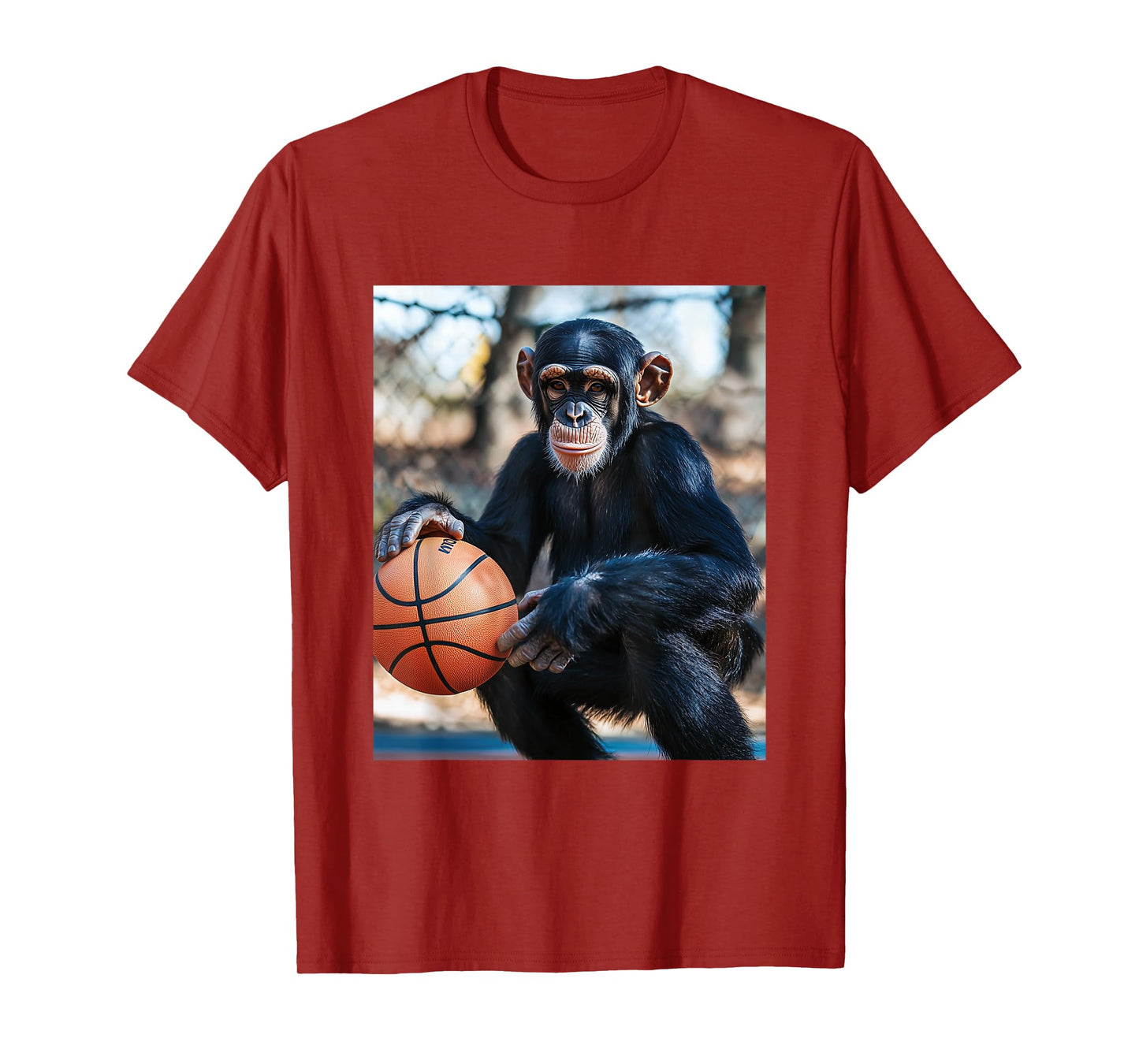 Chimpanzee Basketball Monkey Funny Graphic T-Shirt