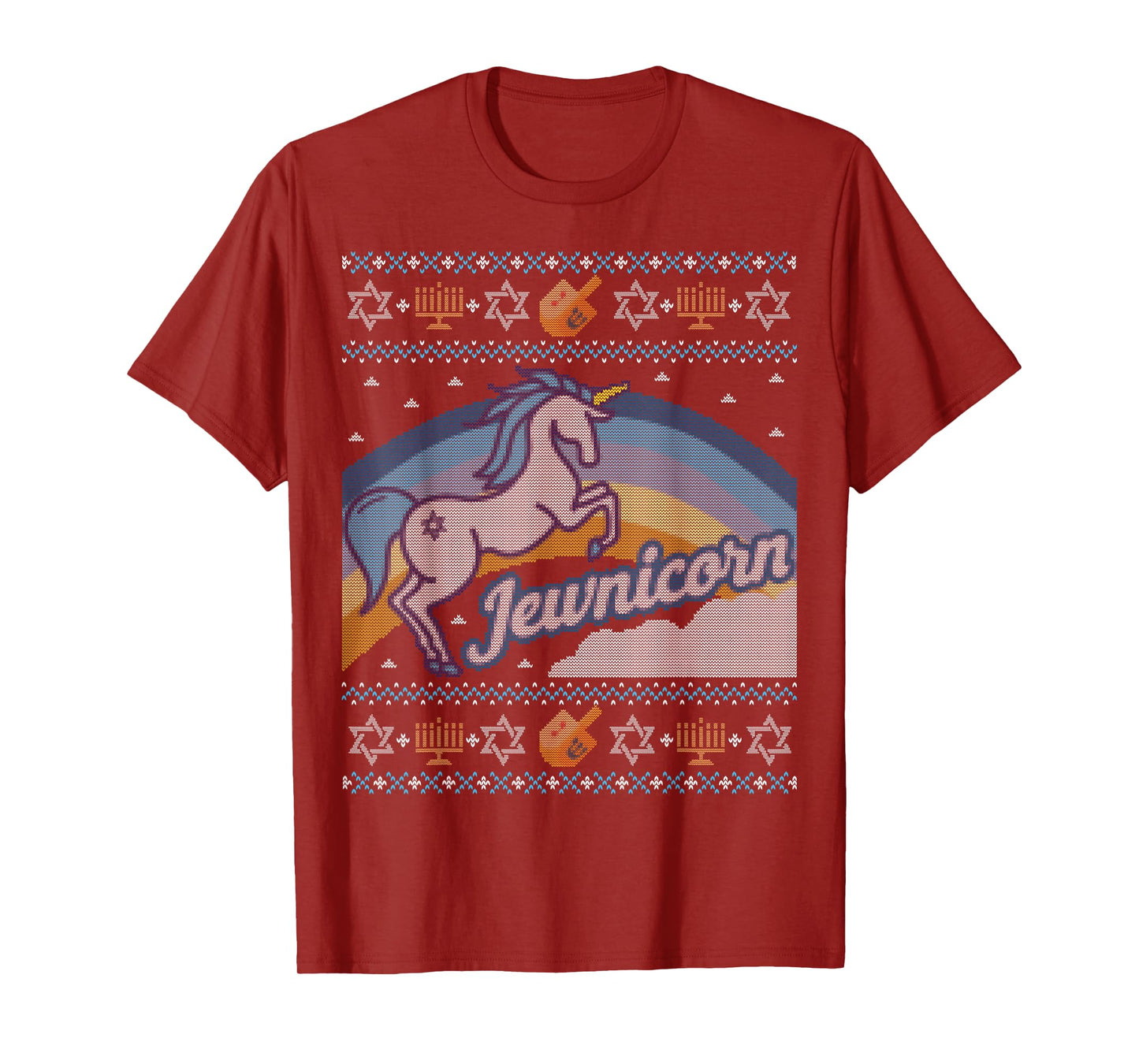 Funny Ugly Hanukkah Sweater Shirt Unicorn Jewnicorn T-Shirt