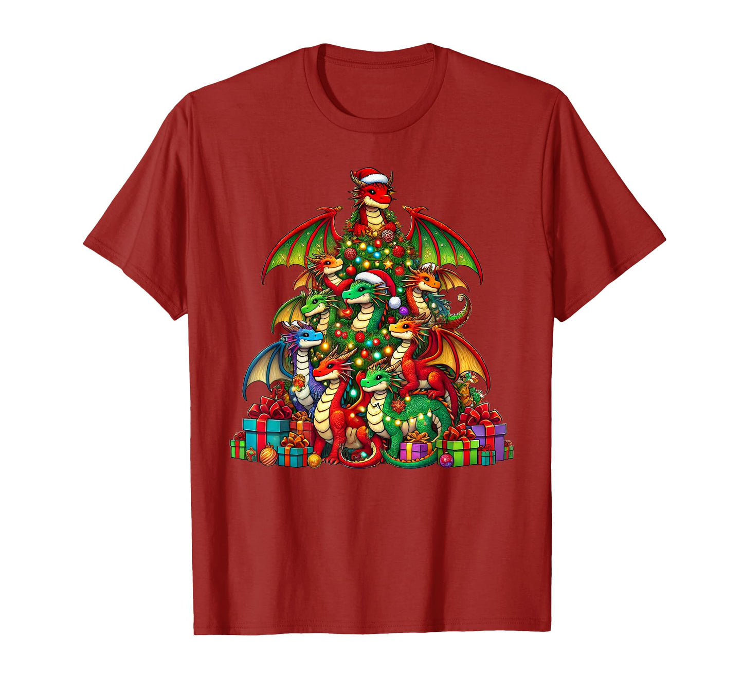 Dragon Christmas Tree Funny Dragon Xmas T-Shirt
