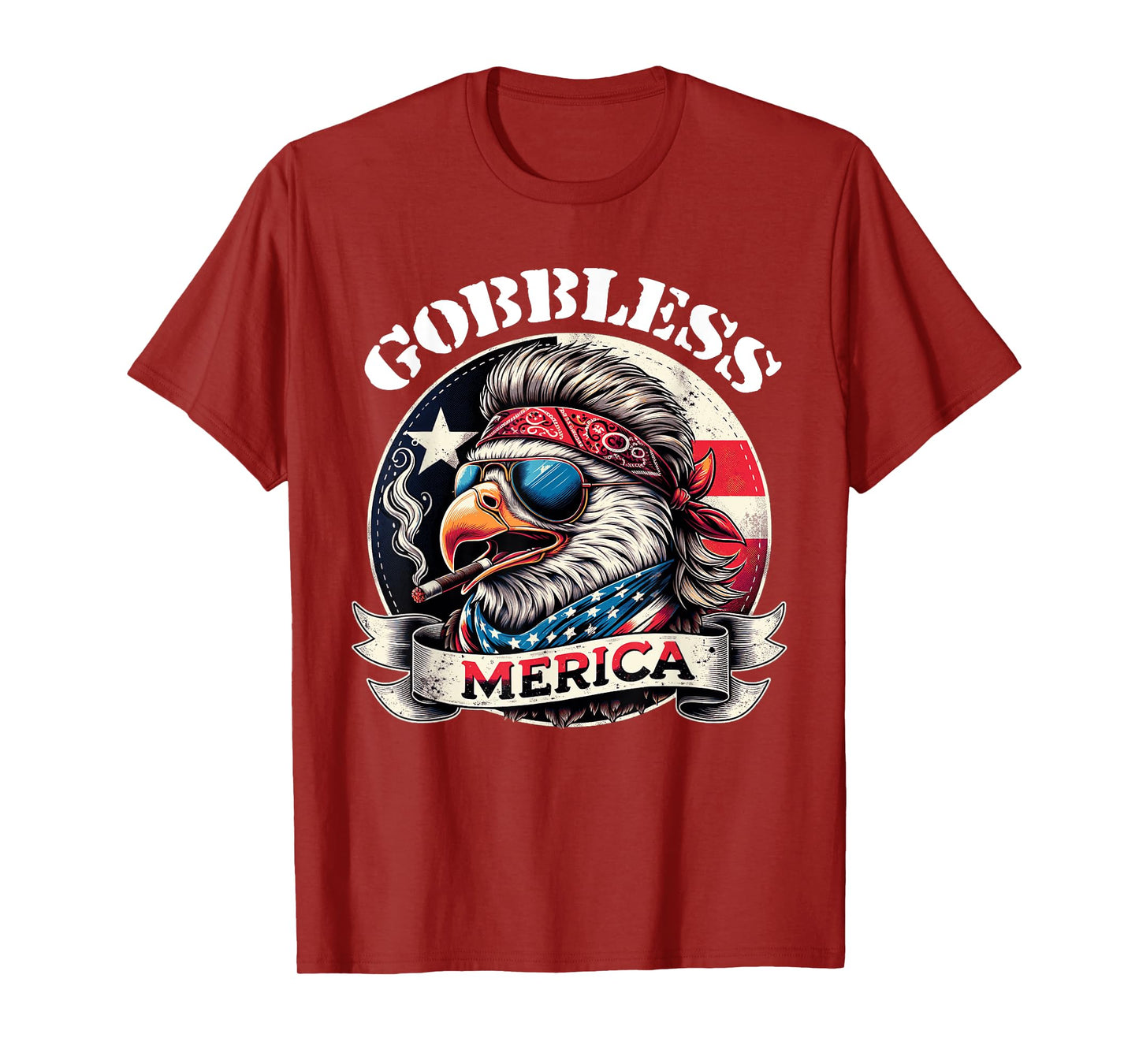 GOBBLESS Merica Patriotic Eagle Mullet American Hoss flag Women Men T-Shirt