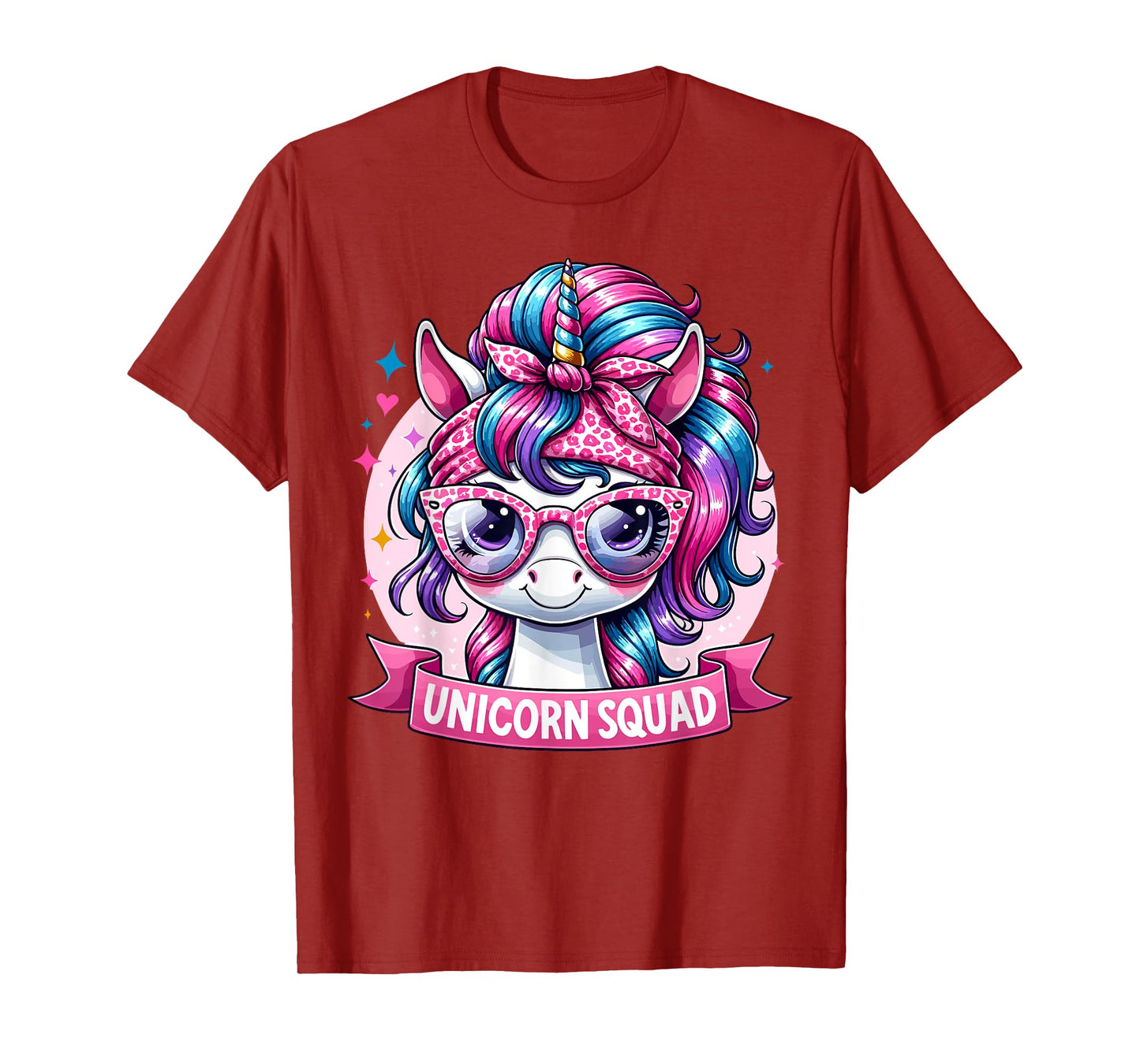 Unicorn Squad - Graceful Unicorn with leopard Bandana T-Shirt