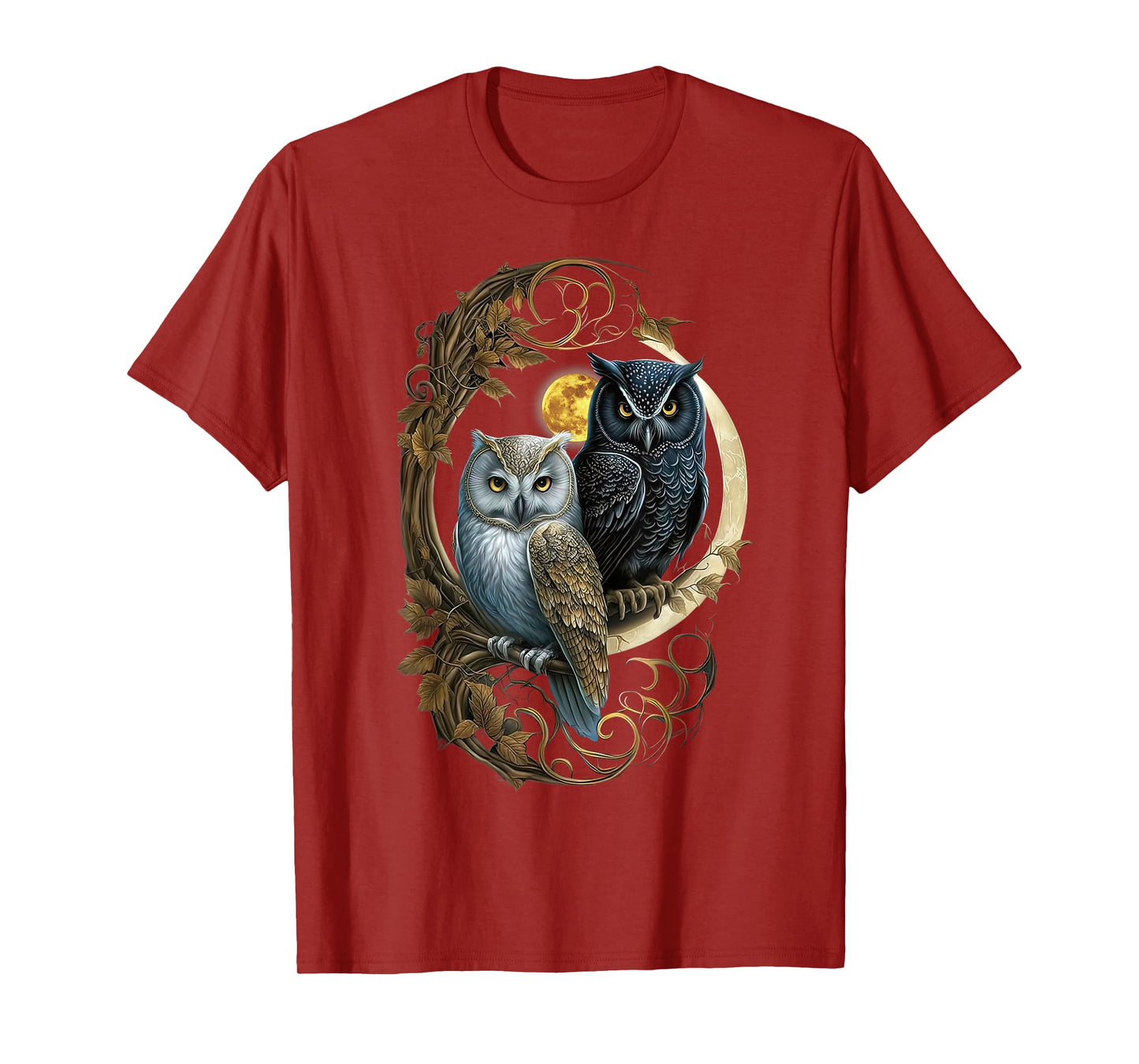 Moon Owl Birds Owl Gifts Graphic for Men Women Boys Girls T-Shirt
