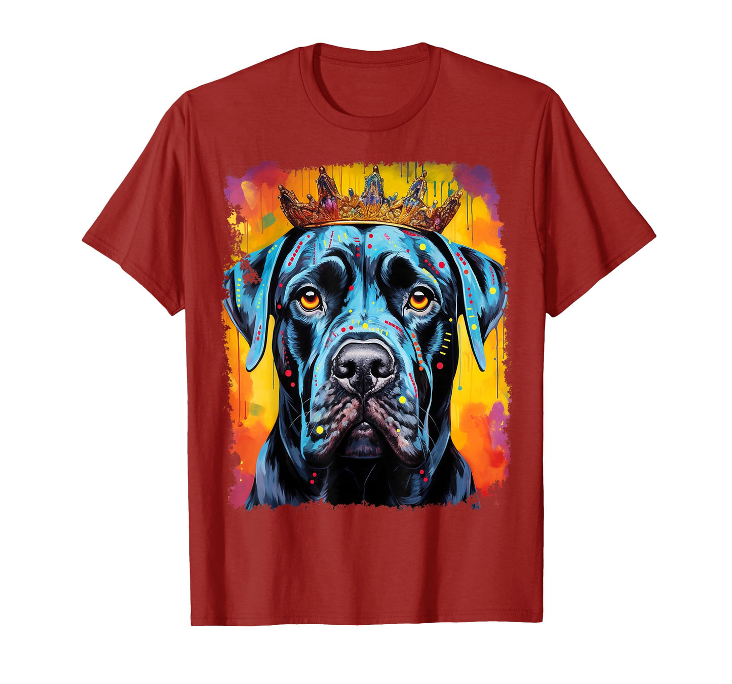 Pop Art Dog Cane Corso King Queen T-Shirt