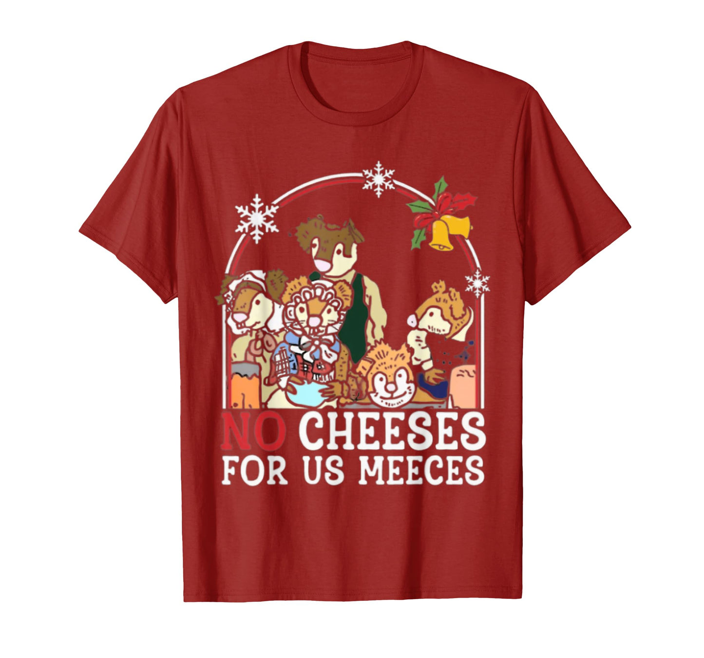 Retro Christmas No Cheese 90s For Us Music Meeces T-Shirt