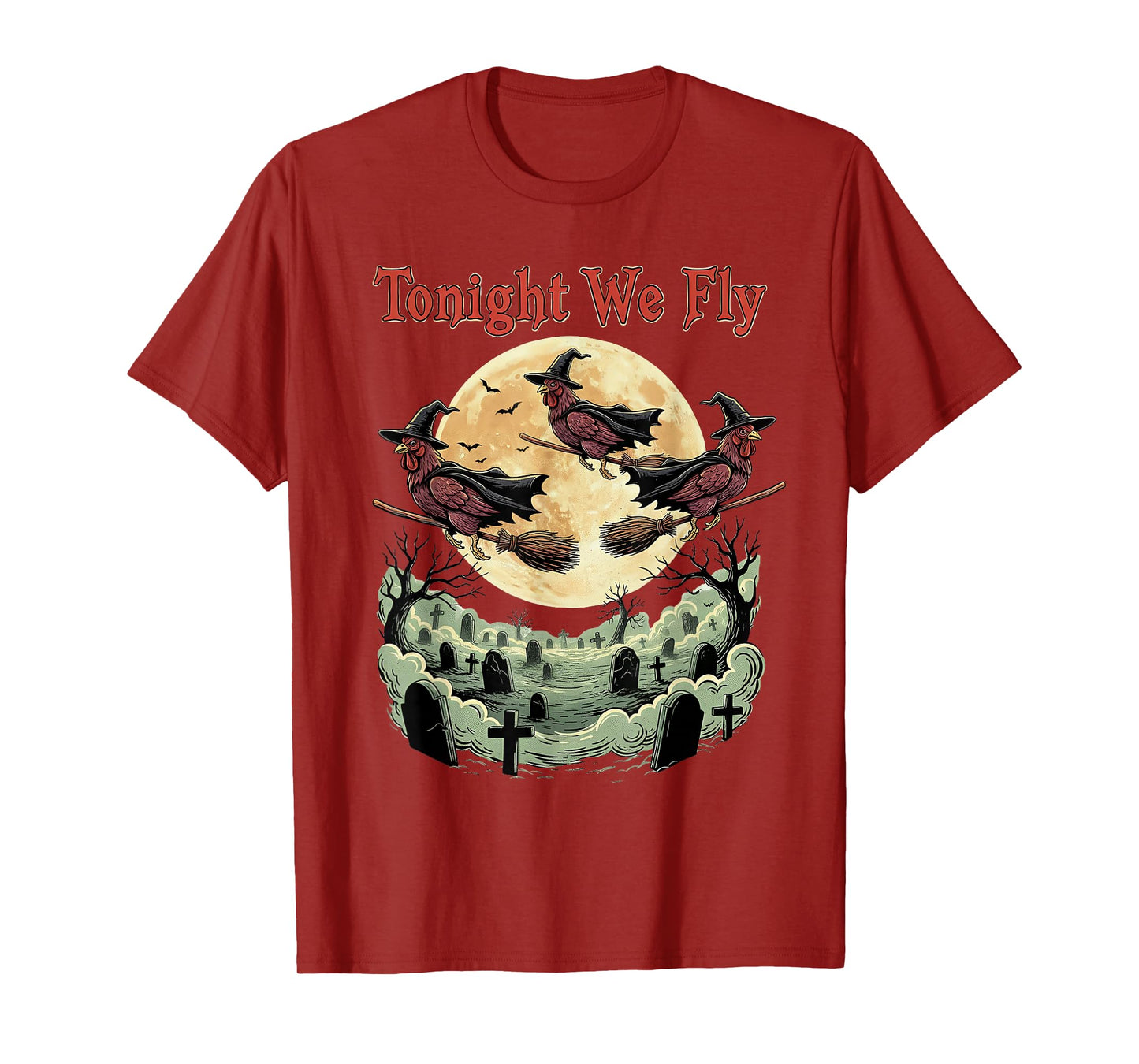 Tonight We Fly Funny Halloween Chicken Fall Farm Animals T-Shirt