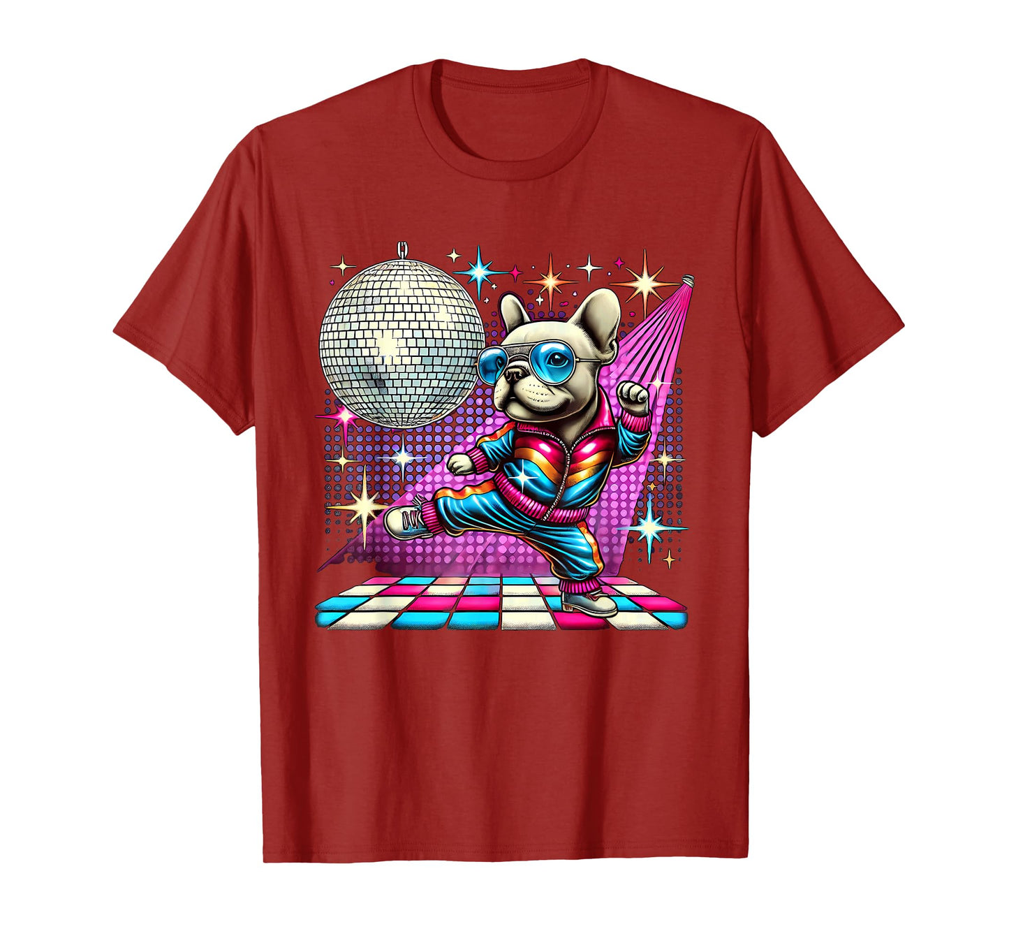 Aesthetic French Bulldog Disco T-Shirt