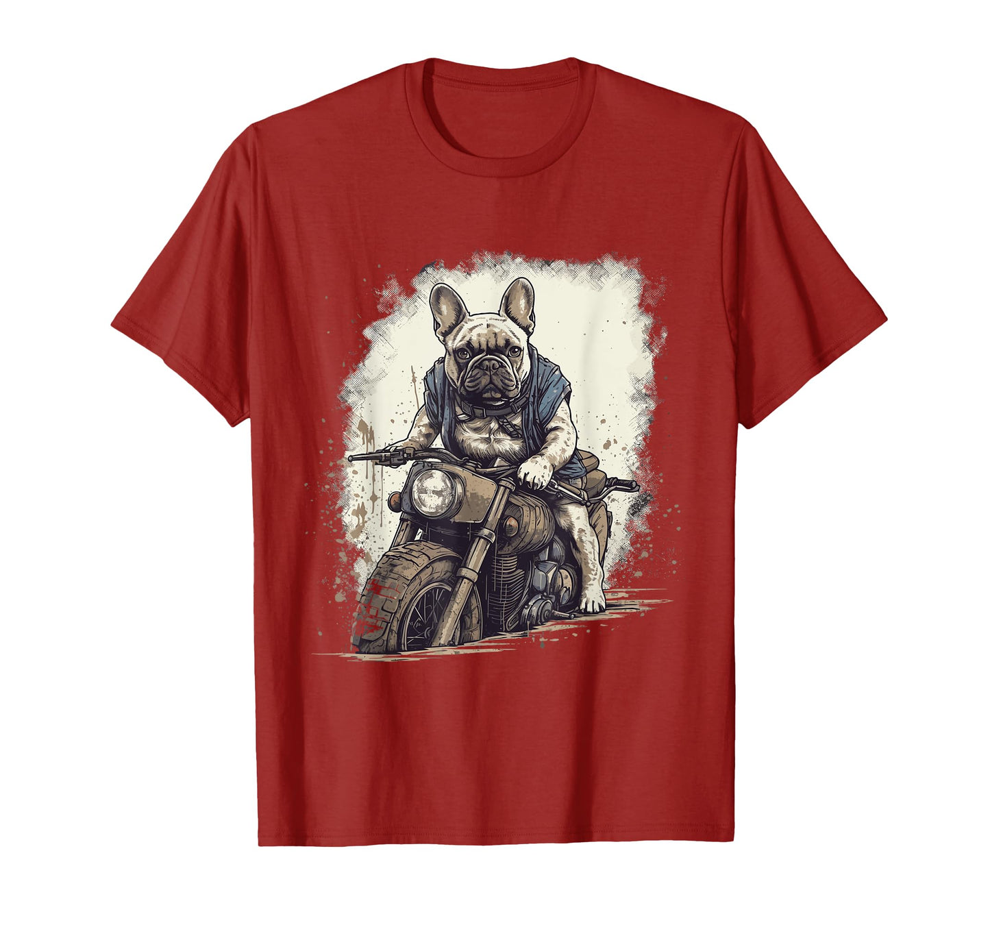Funny Vintage French Bulldog Biker French Bulldog Motorcycle T-Shirt for Men Women
