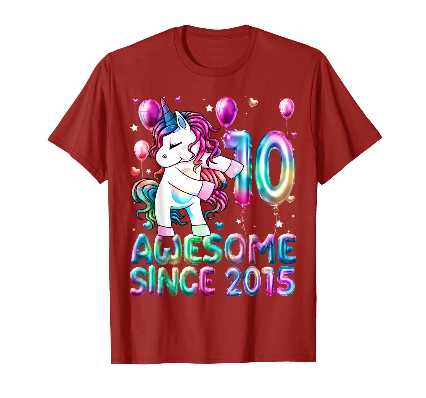 Flossing Unicorn 10 Year Old 10th Birthday Girl Unicorn T-Shirt