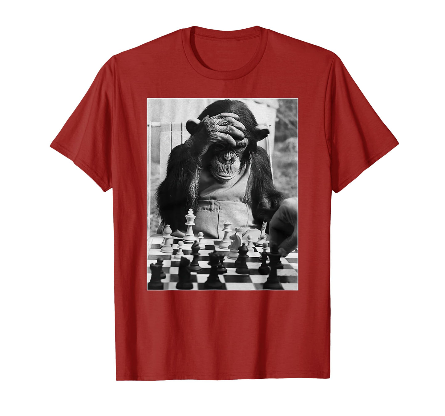 Funny Chimp Playing Chess Photo Booth Monkey Chess Lover T-Shirt