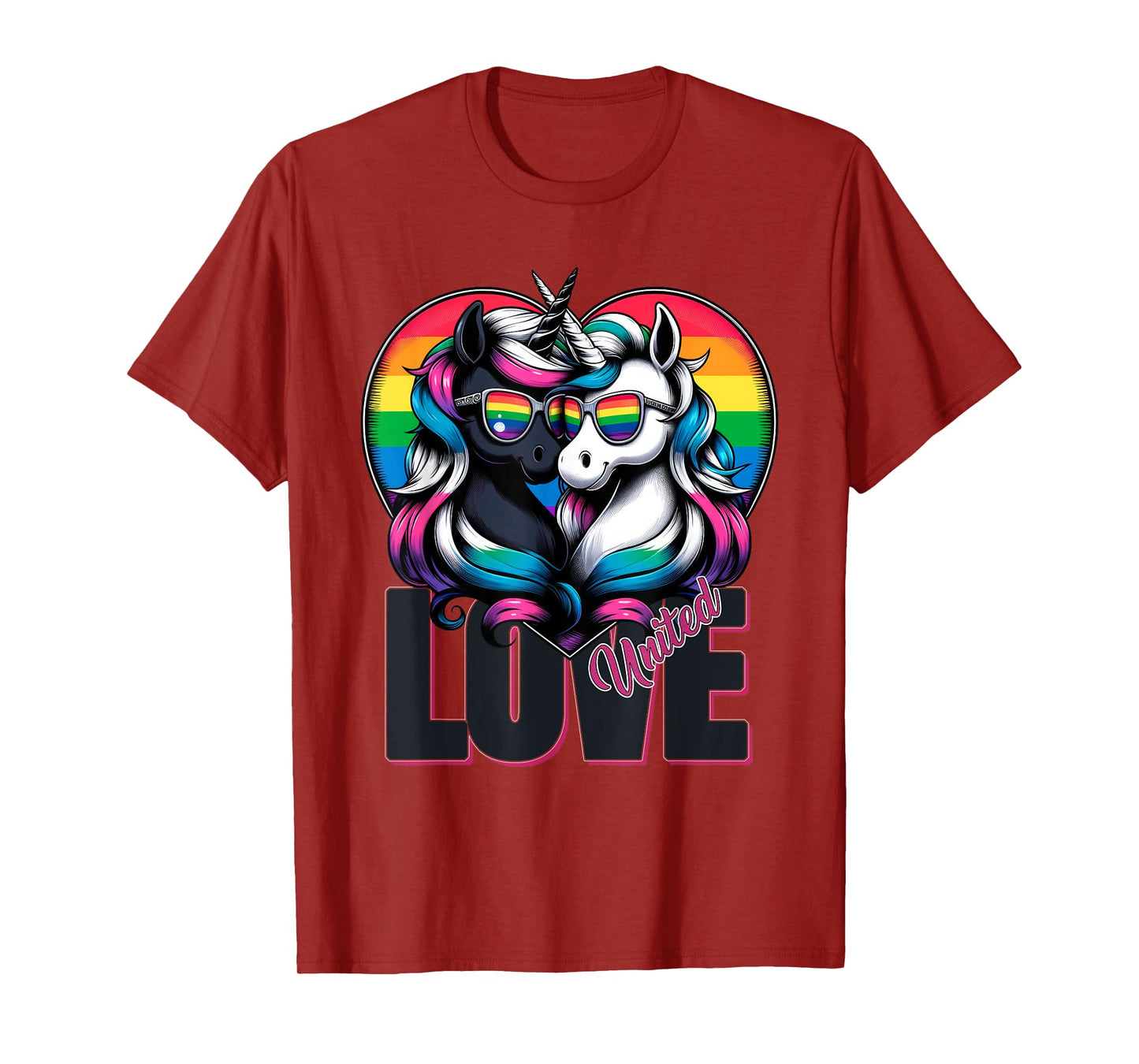 Love United LGBTQ+ Unicorn Pride LGBTQ T-Shirt