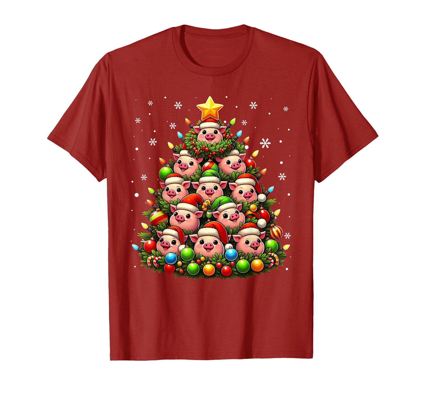 Ugly Christmas Sweater Day Funny Pig Christmas Tree Xmas T-Shirt
