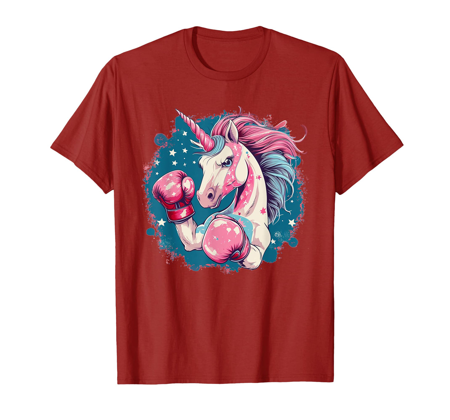 Funny pink Unicorn with boxing gloves T-Shirt