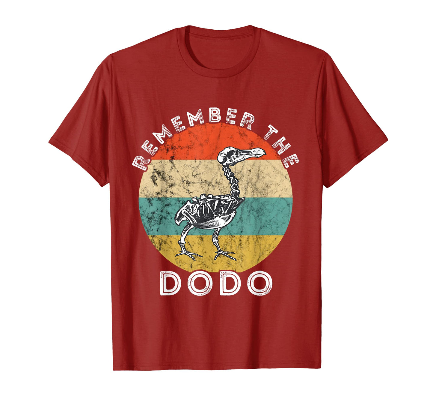 Remember The Dodo Bird Retro Vintage Sunset Skeleton T-Shirt