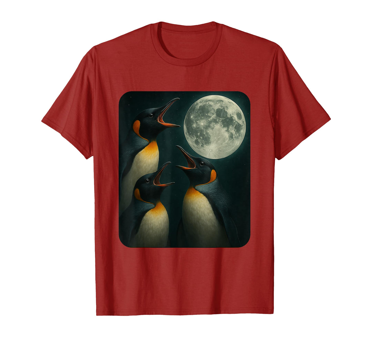 Three Penguin Moon | Funny 3 Wolfs Meme Nerdy T-Shirt