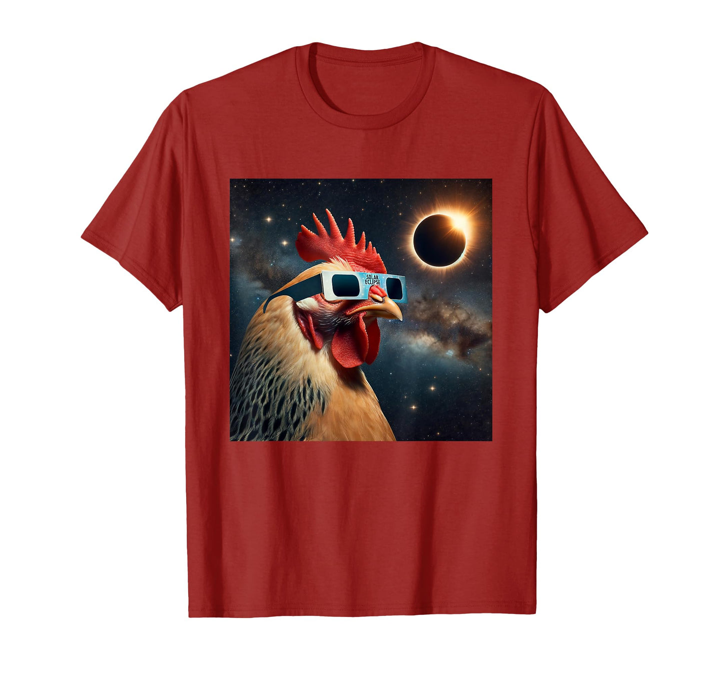 2024 Solar Eclipse Chicken Wearing Glasses Totality T-Shirt