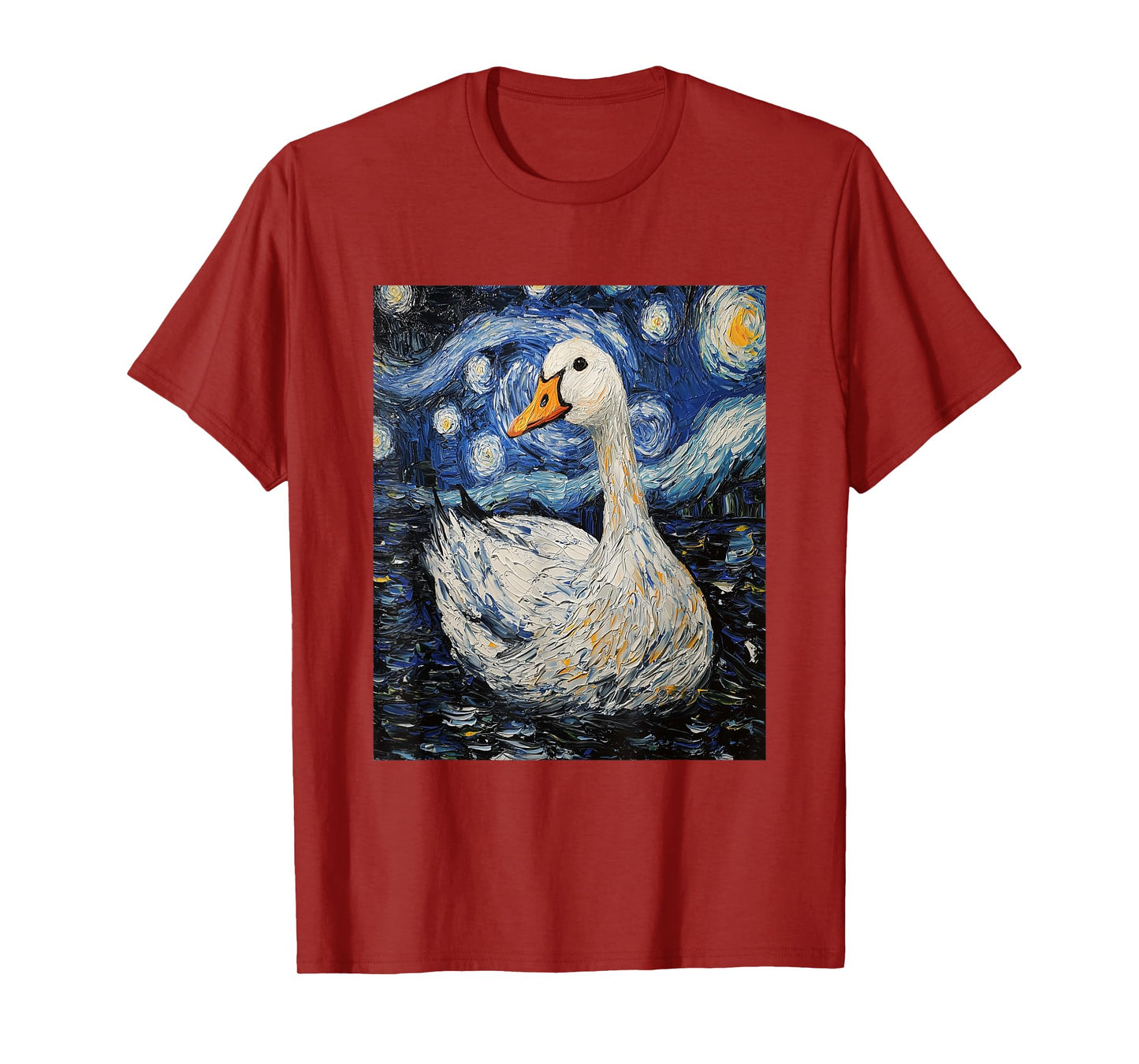 Funny Goose Duck - Van Gogh Style - Starry Night T-Shirt
