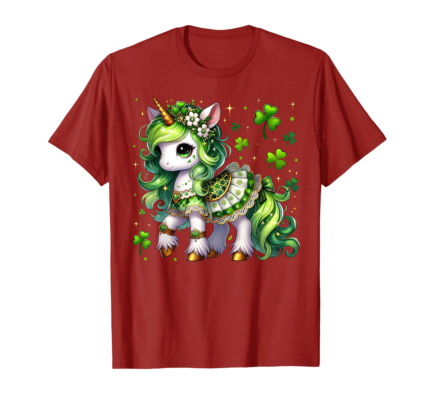 Cute Unicorn Shamrock St Patricks Day Girls Kids Lepricorn T-Shirt