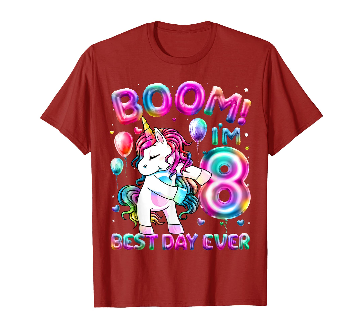 8 Years Old Flossing Unicorn Gifts 8th Birthday Girl Party T-Shirt