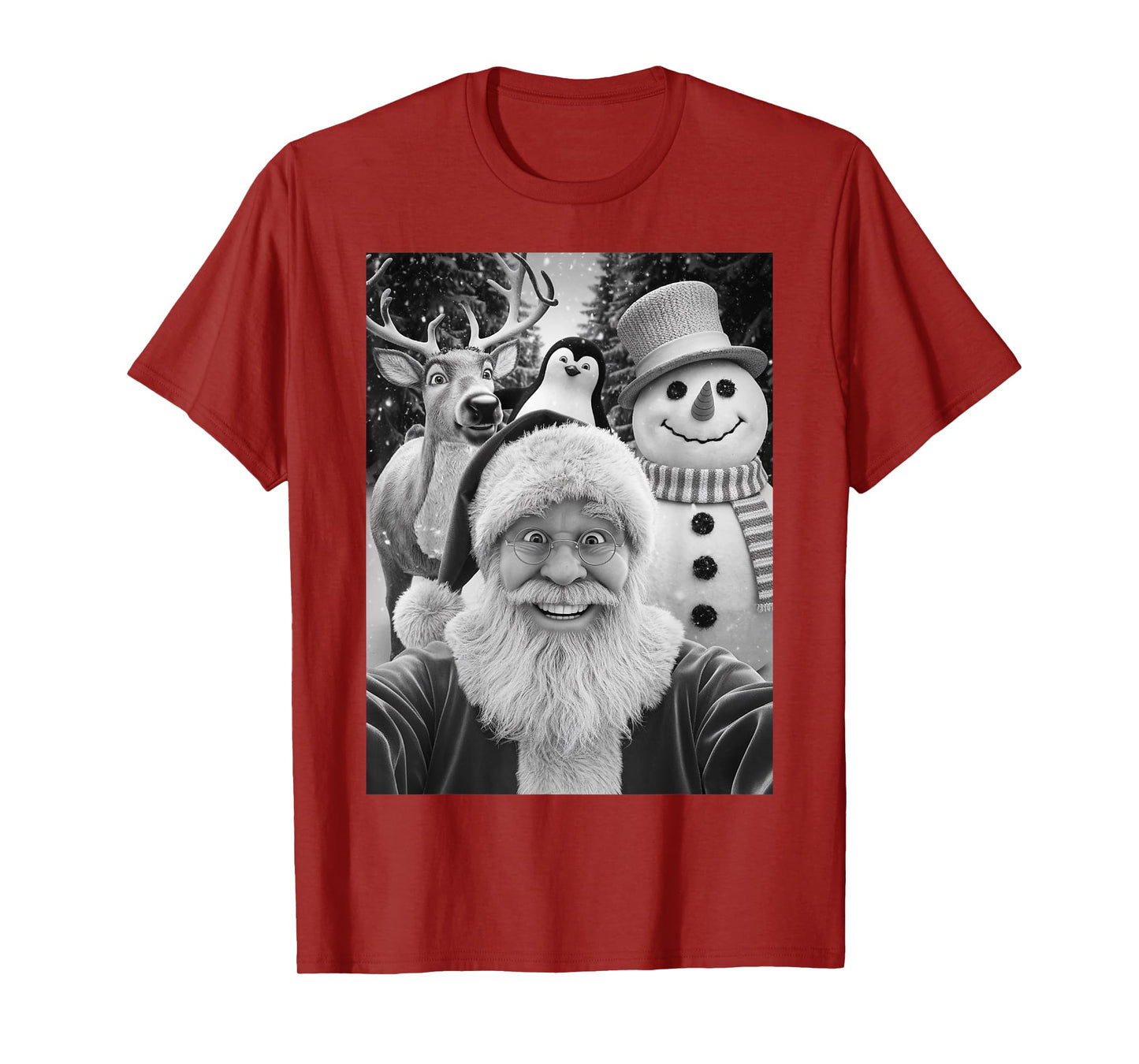 Funny Reindeer Selfie Christmas T-Shirt