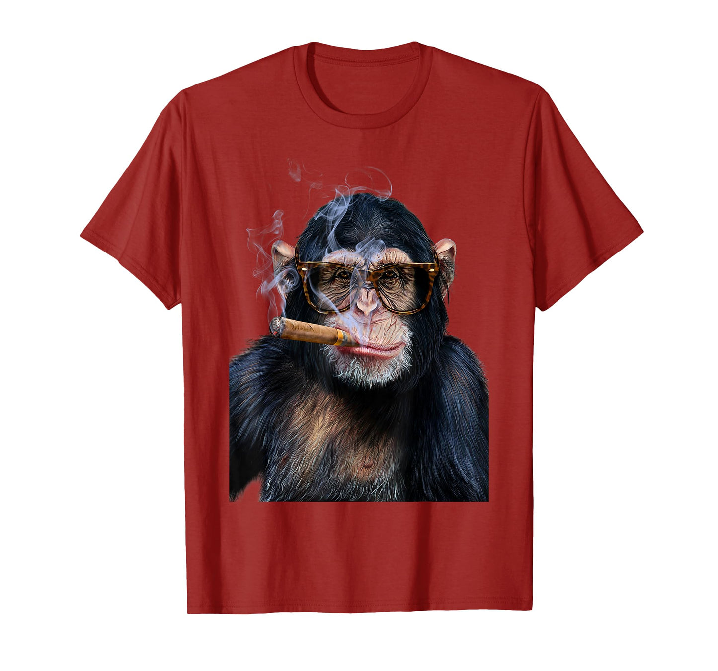 T-Shirt, Hip Chimpanzee w Cigar Puffing, Cool Monkey T-Shirt