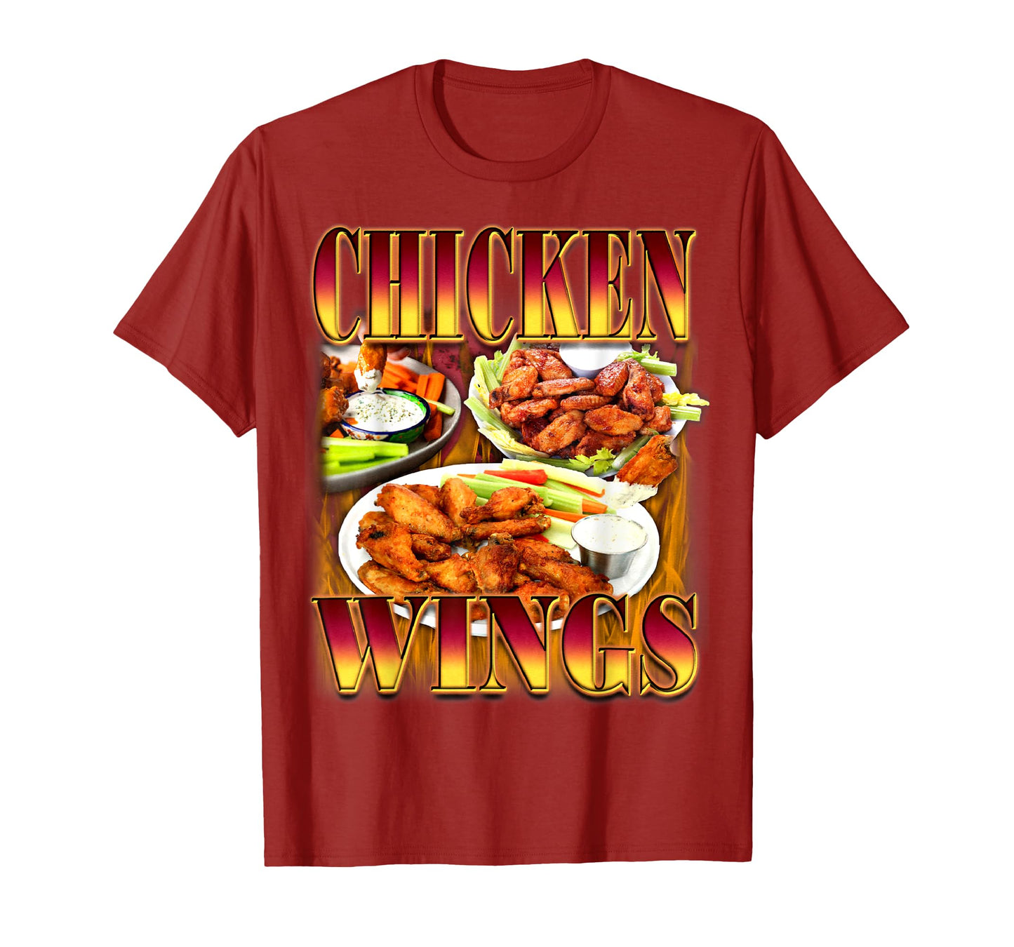 Wing Lover Bootleg Rap CDs Aesthetic 90s Funny Chicken Meme T-Shirt