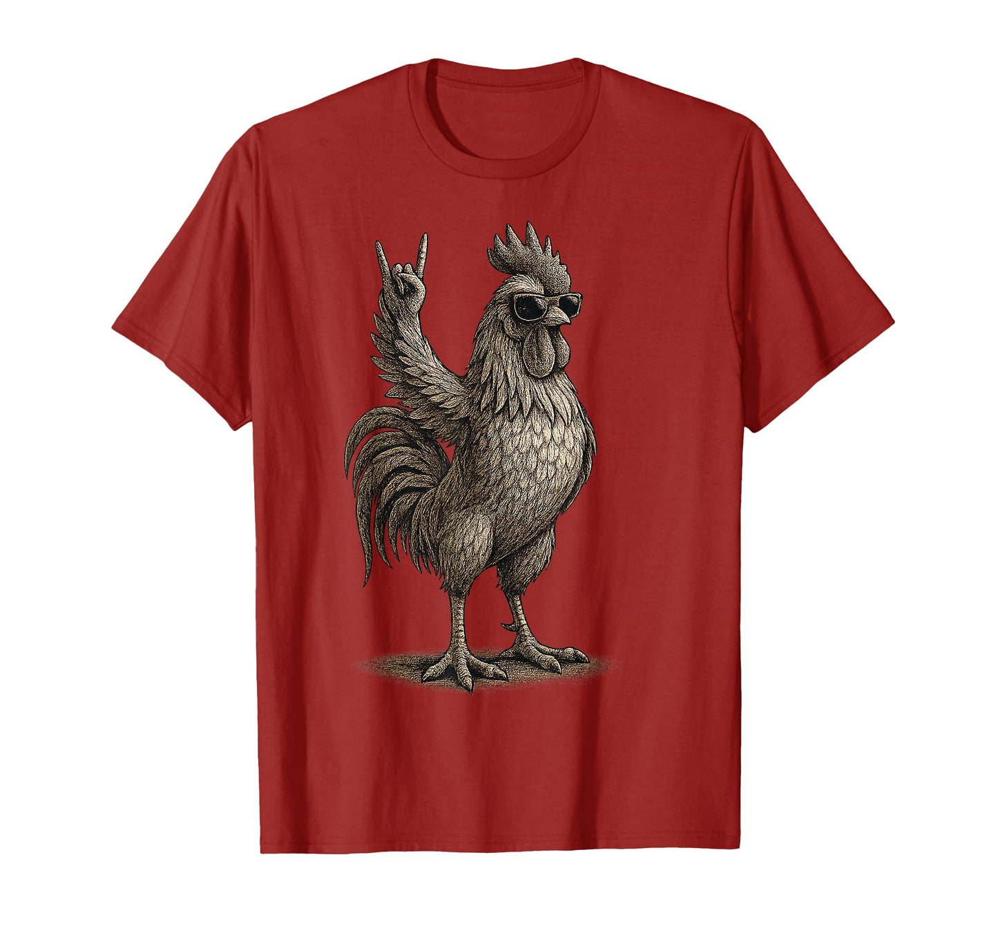 Retro Rooster Rock Music Funny Gifts Men Women Boy Girl Kid T-Shirt