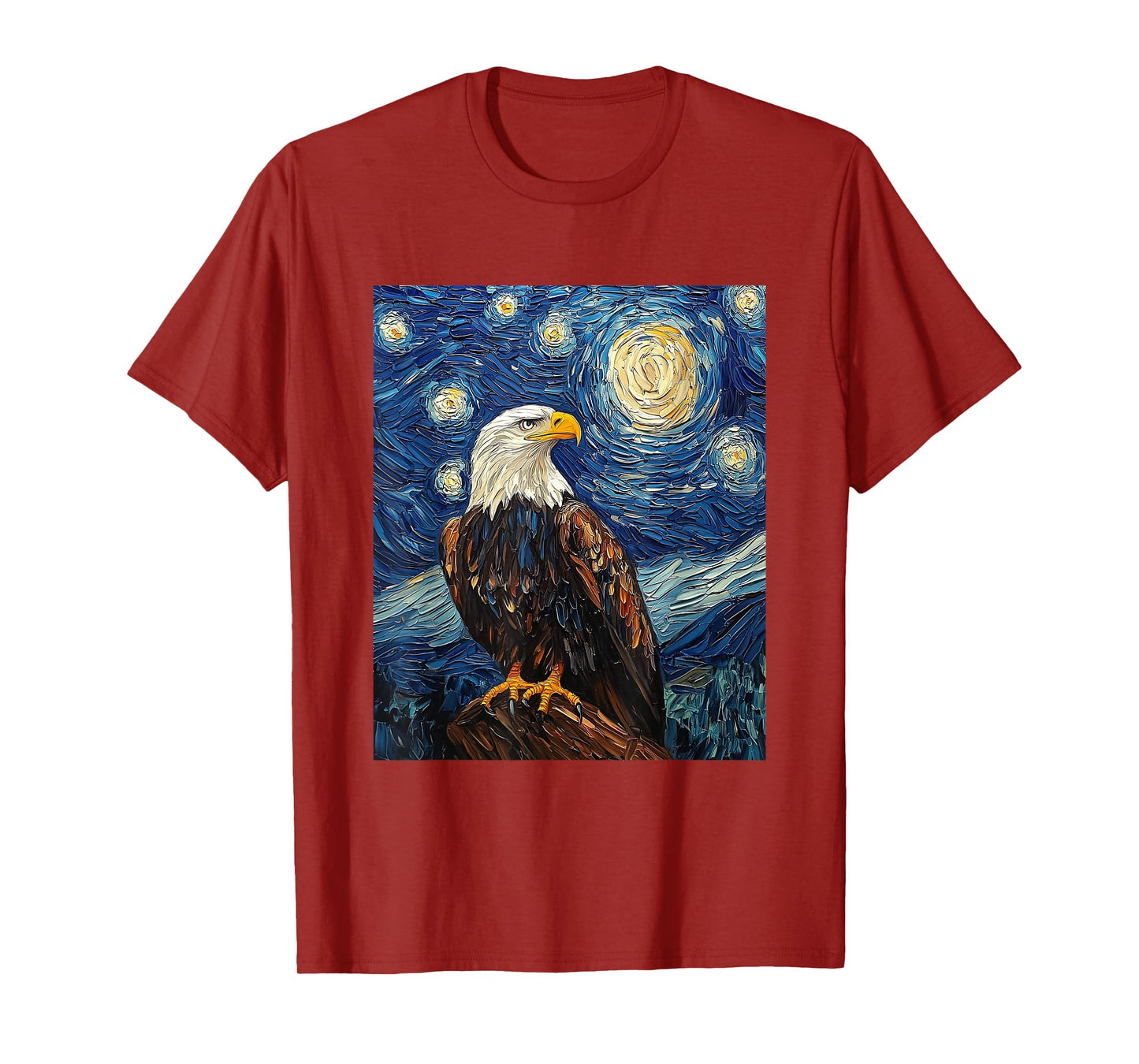Bald Eagle Bird - Van Gogh Style - Starry Night T-Shirt