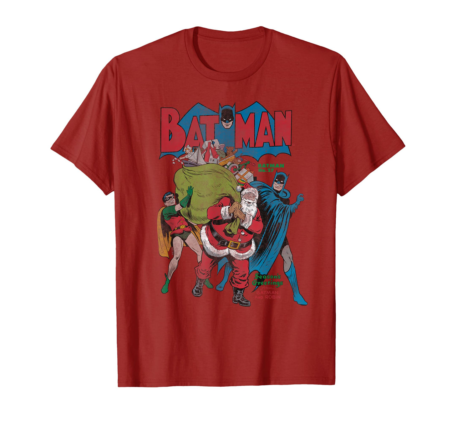 Batman Christmas Seasons Greetings T-Shirt