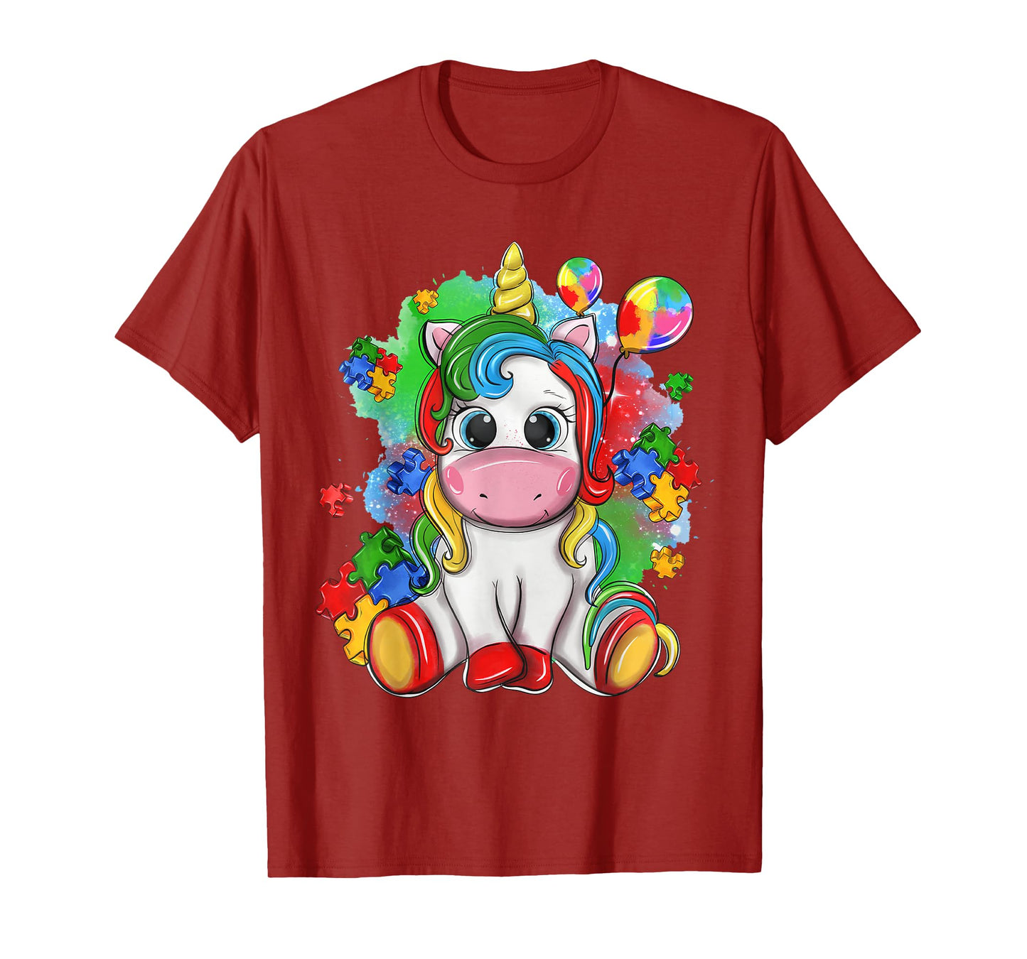 Girls Kids Autism Awareness Cute Unicorn Support Autistic T-Shirt