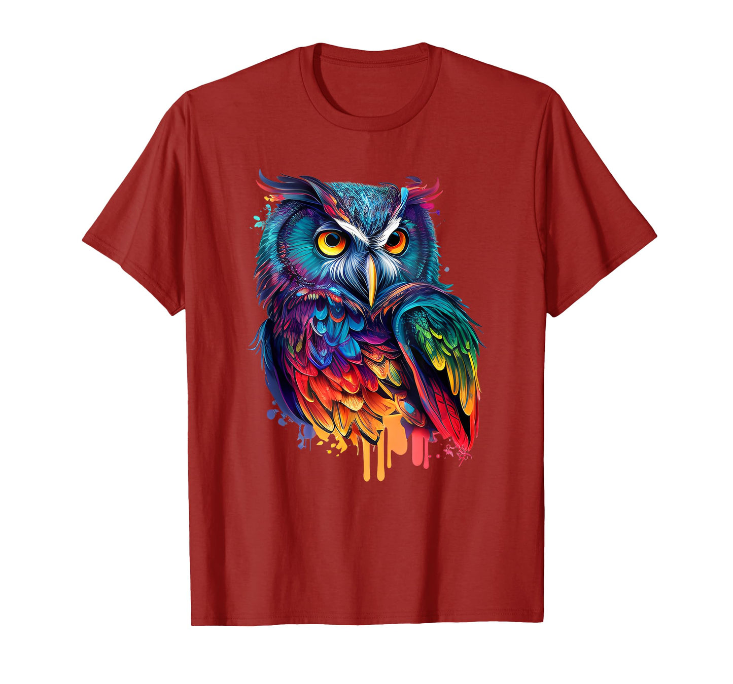 Cute Horned Owl Colorful Pop Art Bird Artwork For Owl Lovers T-Shirt